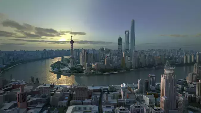 Shanghai City China 3D model
