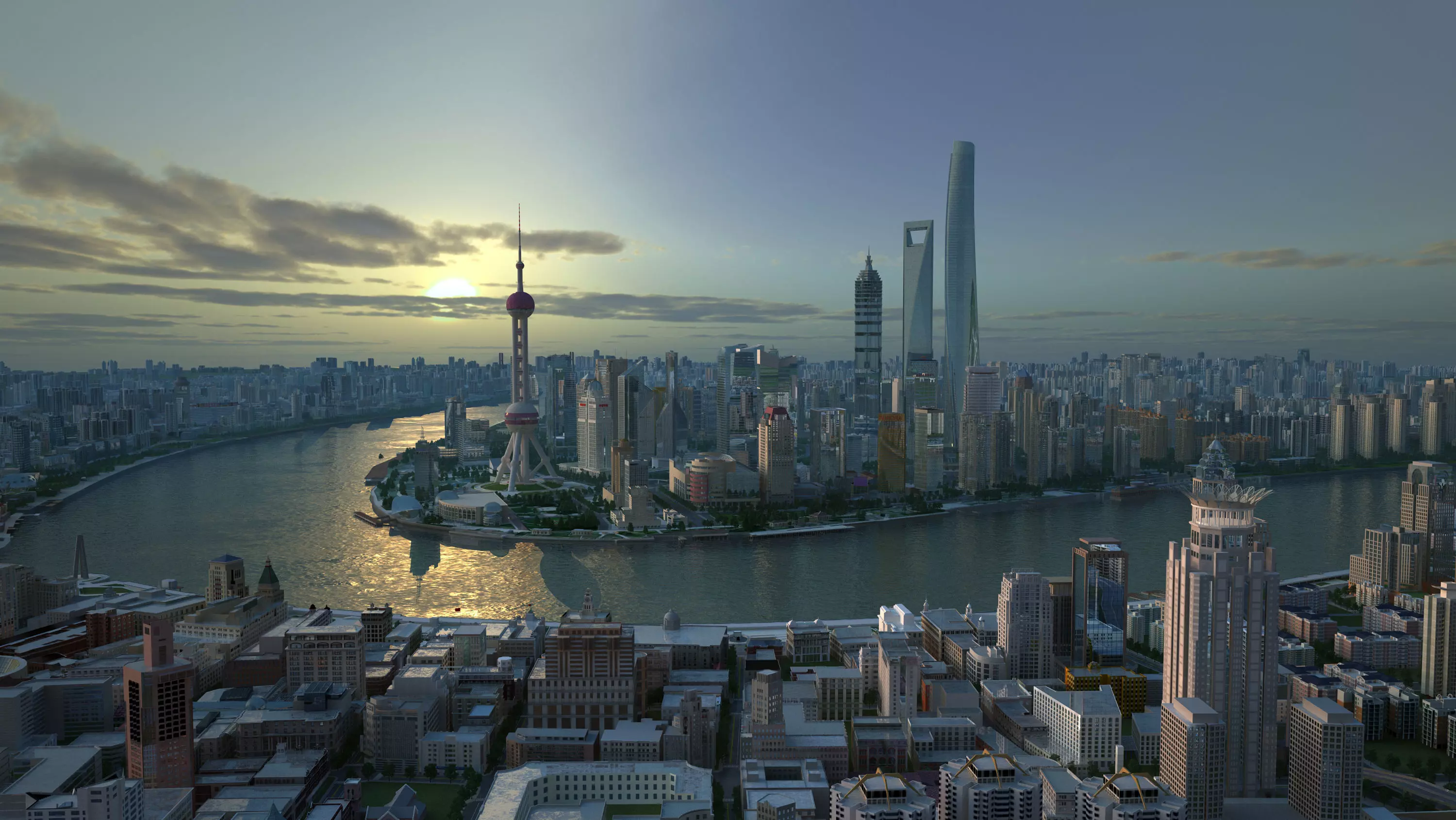 Shanghai City China 3D model_0