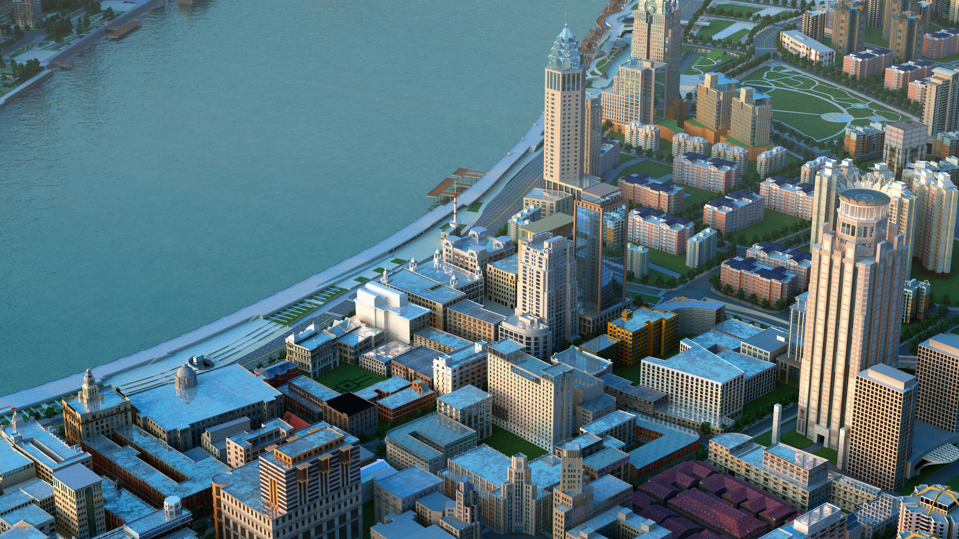 Shanghai City China 3D model_12