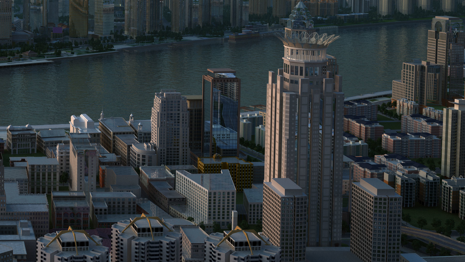 Shanghai City China 3D model_2