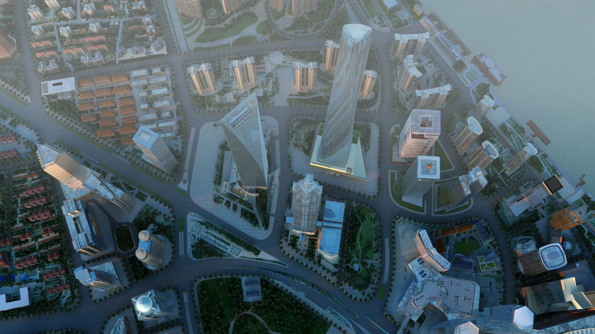 Shanghai City China 3D model_7