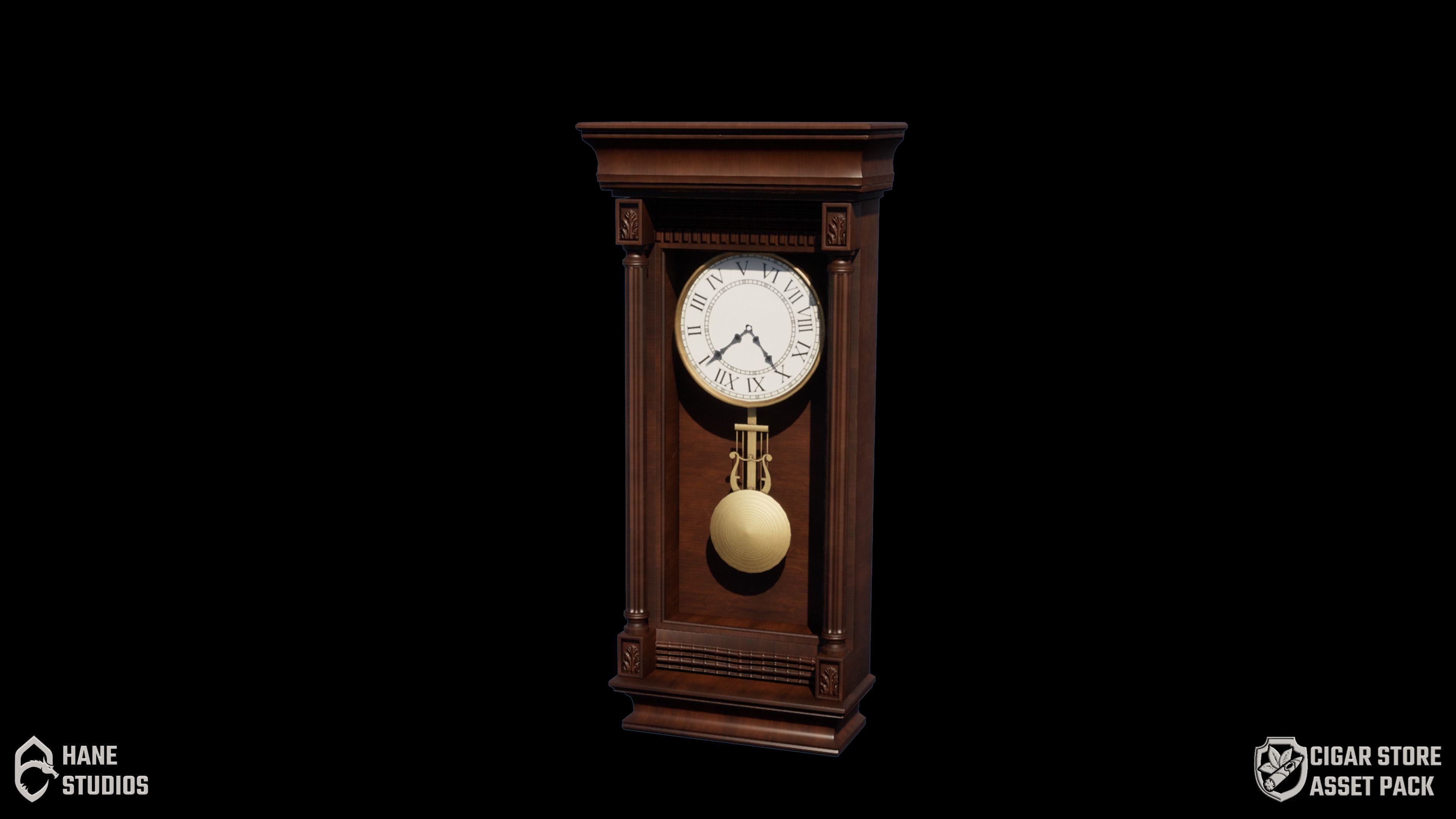 Vintage Clock - Wall Clock - Classic Low-poly 3D model_2