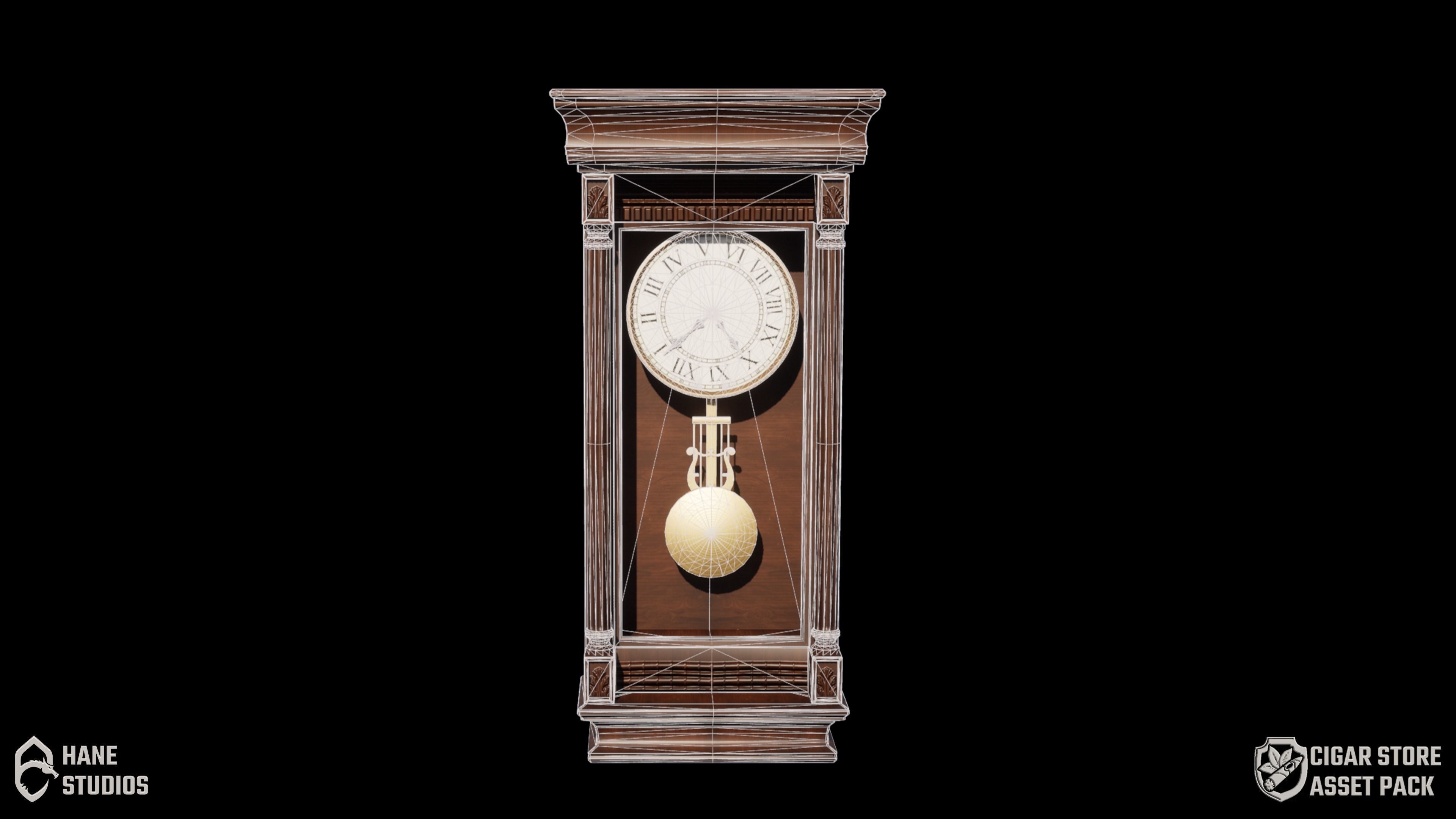 Vintage Clock - Wall Clock - Classic Low-poly 3D model_4