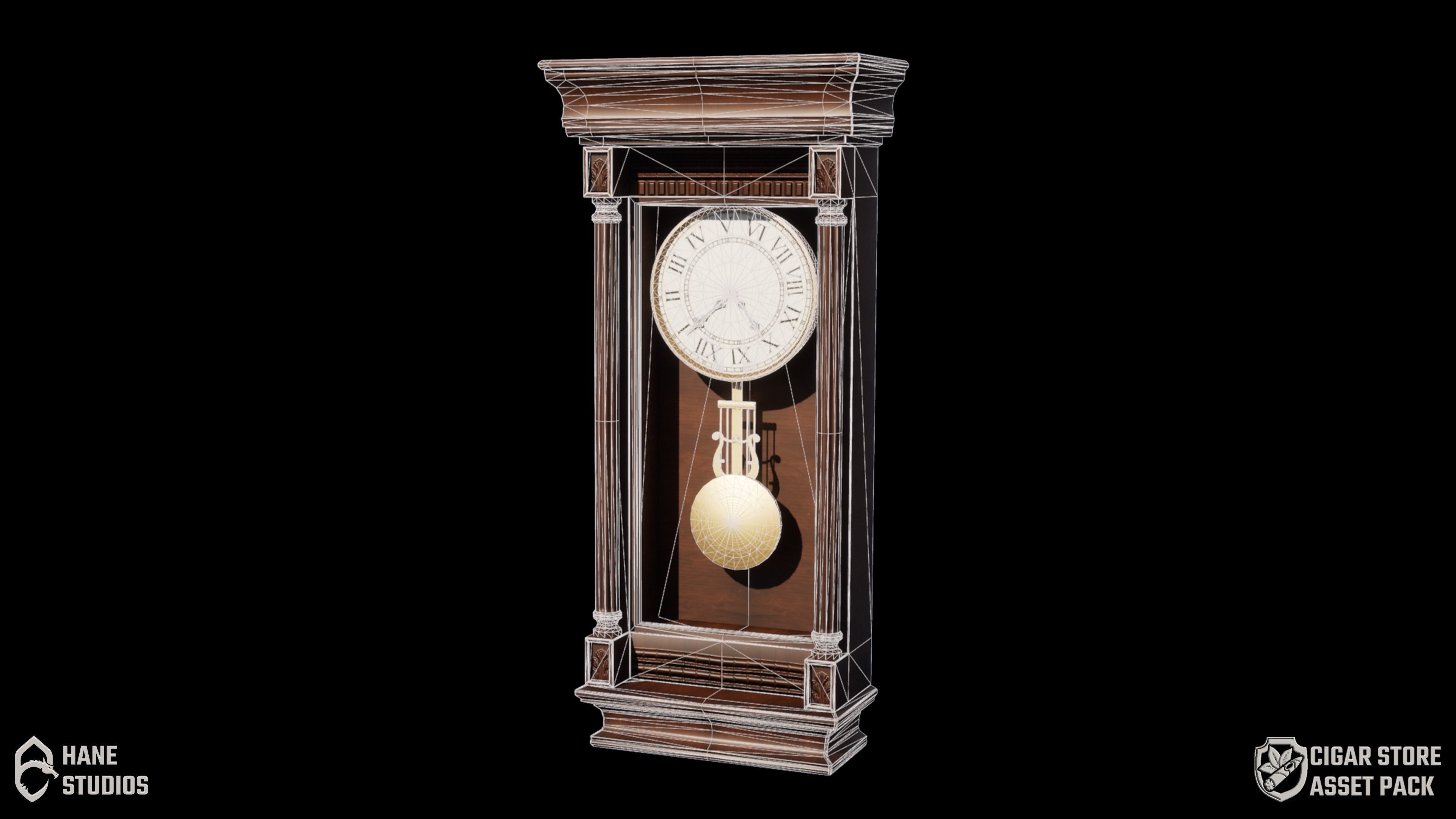 Vintage Clock - Wall Clock - Classic Low-poly 3D model_6