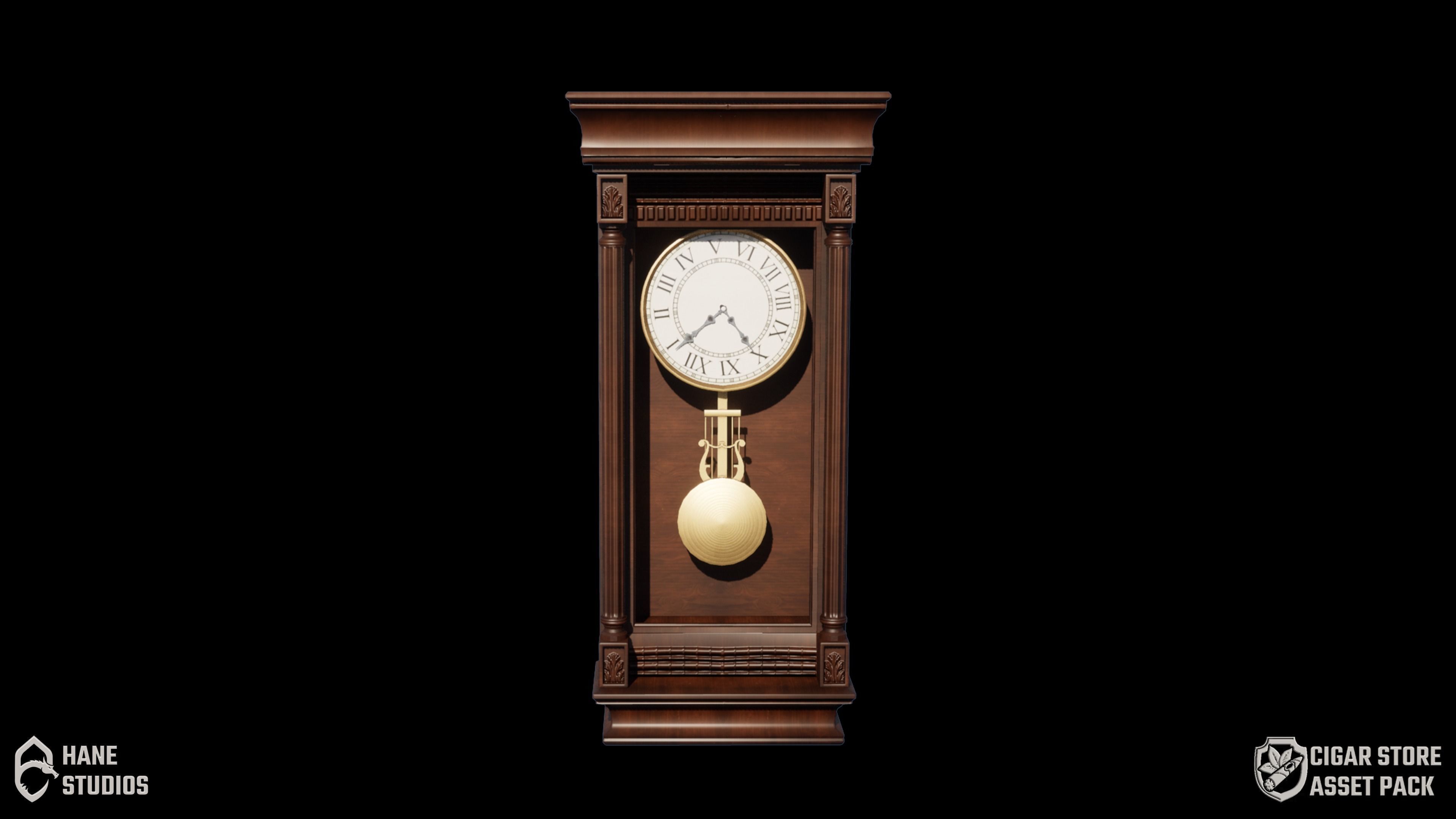 Vintage Clock - Wall Clock - Classic Low-poly 3D model_3