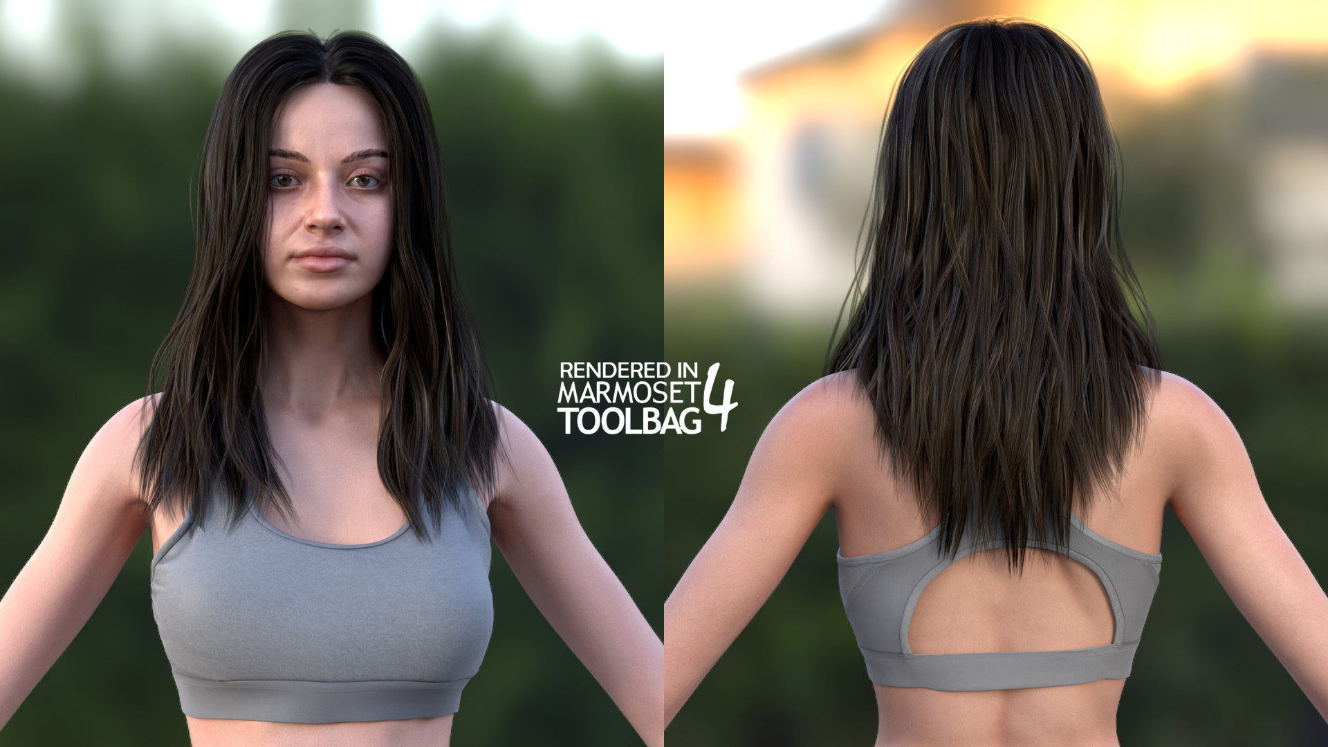 Woman - Summer Outfit 4 - Modular - Rigged Low-poly 3D model_12