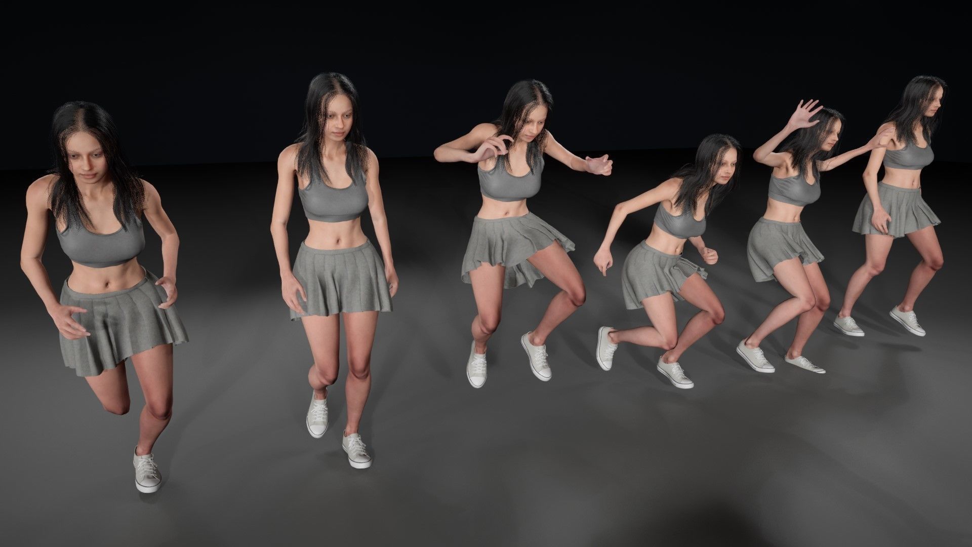 Woman - Summer Outfit 4 - Modular - Rigged Low-poly 3D model_24