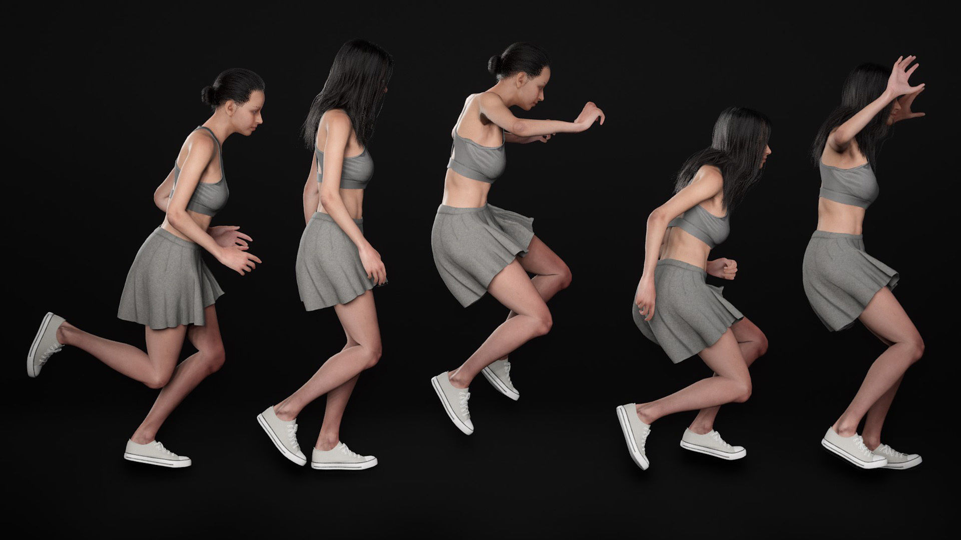 Woman - Summer Outfit 4 - Modular - Rigged Low-poly 3D model_27