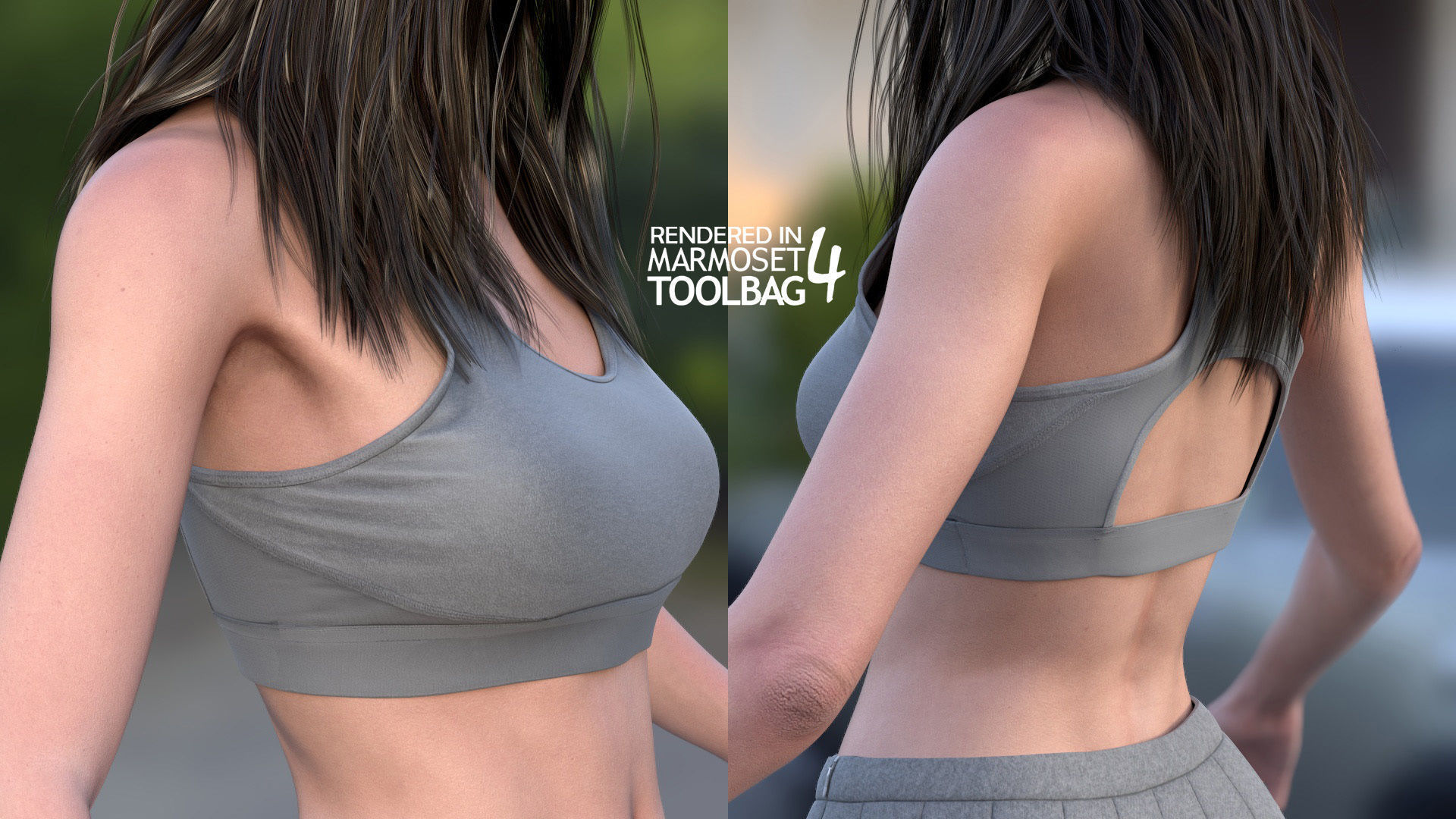 Woman - Summer Outfit 4 - Modular - Rigged Low-poly 3D model_19