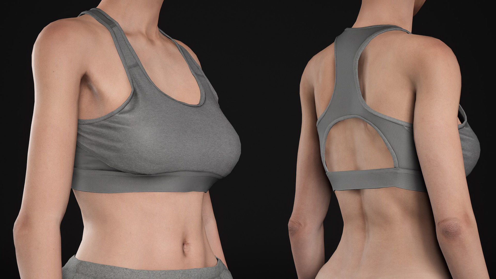 Woman - Summer Outfit 4 - Modular - Rigged Low-poly 3D model_31