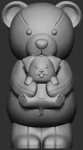 TEDDY BEAR WITH PUPPY FOR DECORATION 3D print model