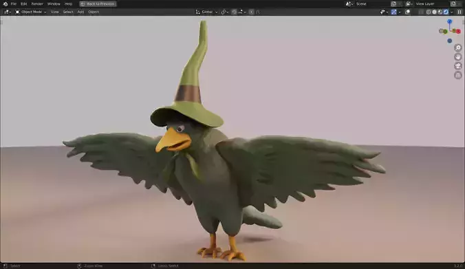 Raven Witch bird From Peter Wheat comic book 3D Model