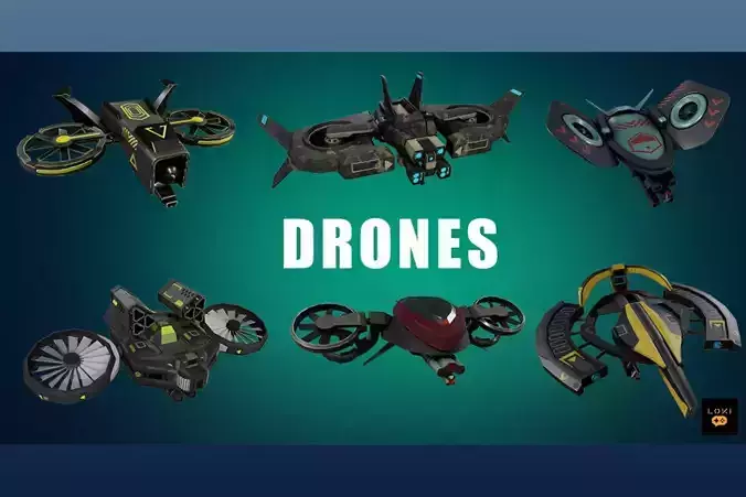 Optimized 3D Drone Models - Game-Ready and Low-Poly Low-poly 3D model