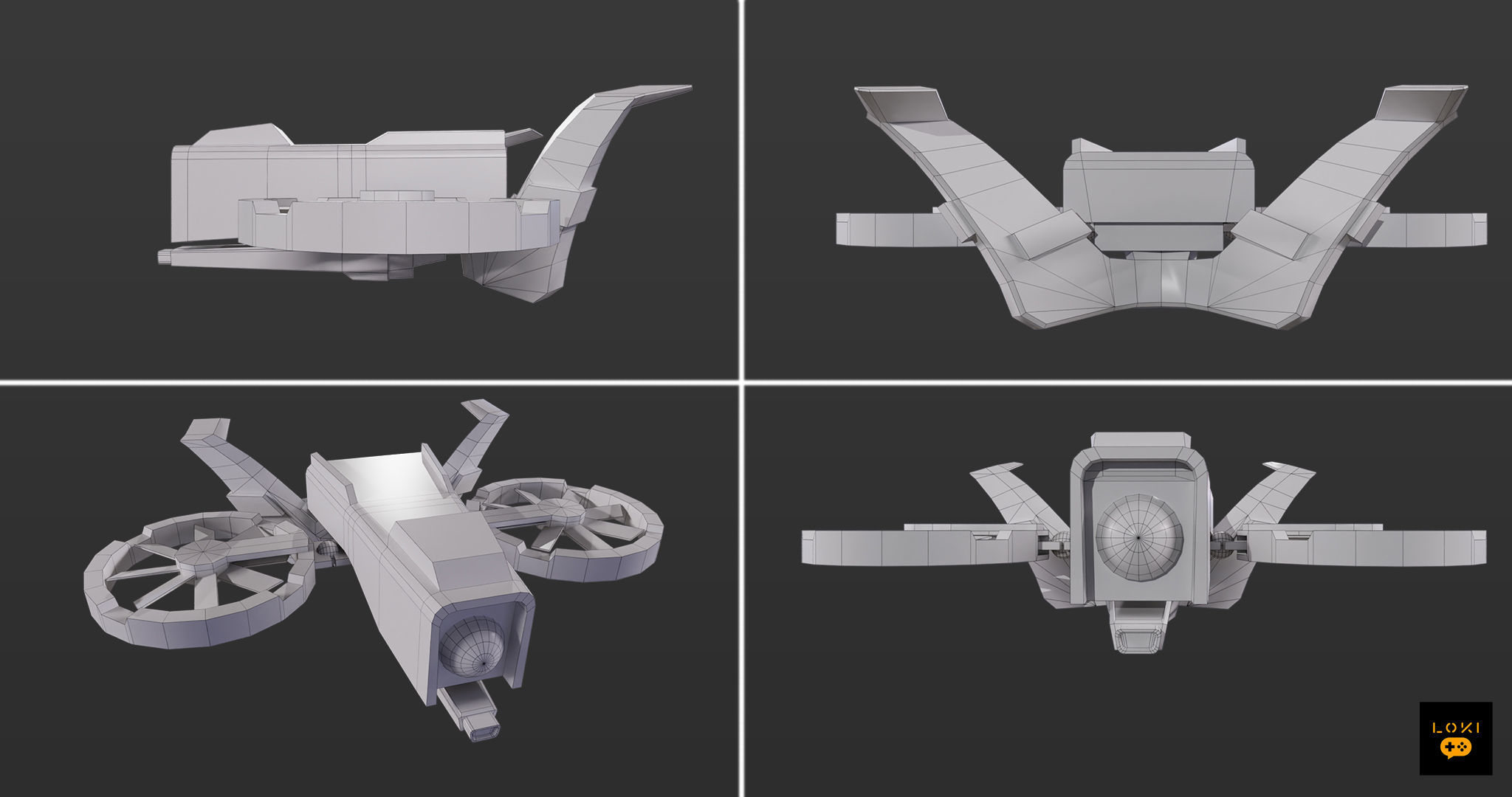 Optimized 3D Drone Models - Game-Ready and Low-Poly Low-poly 3D model_3
