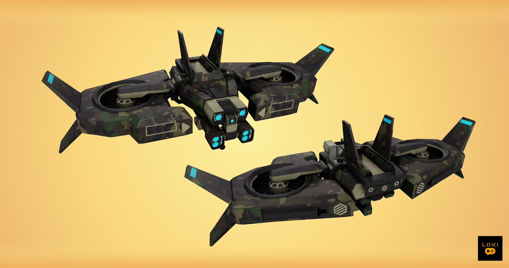 Optimized 3D Drone Models - Game-Ready and Low-Poly Low-poly 3D model_7