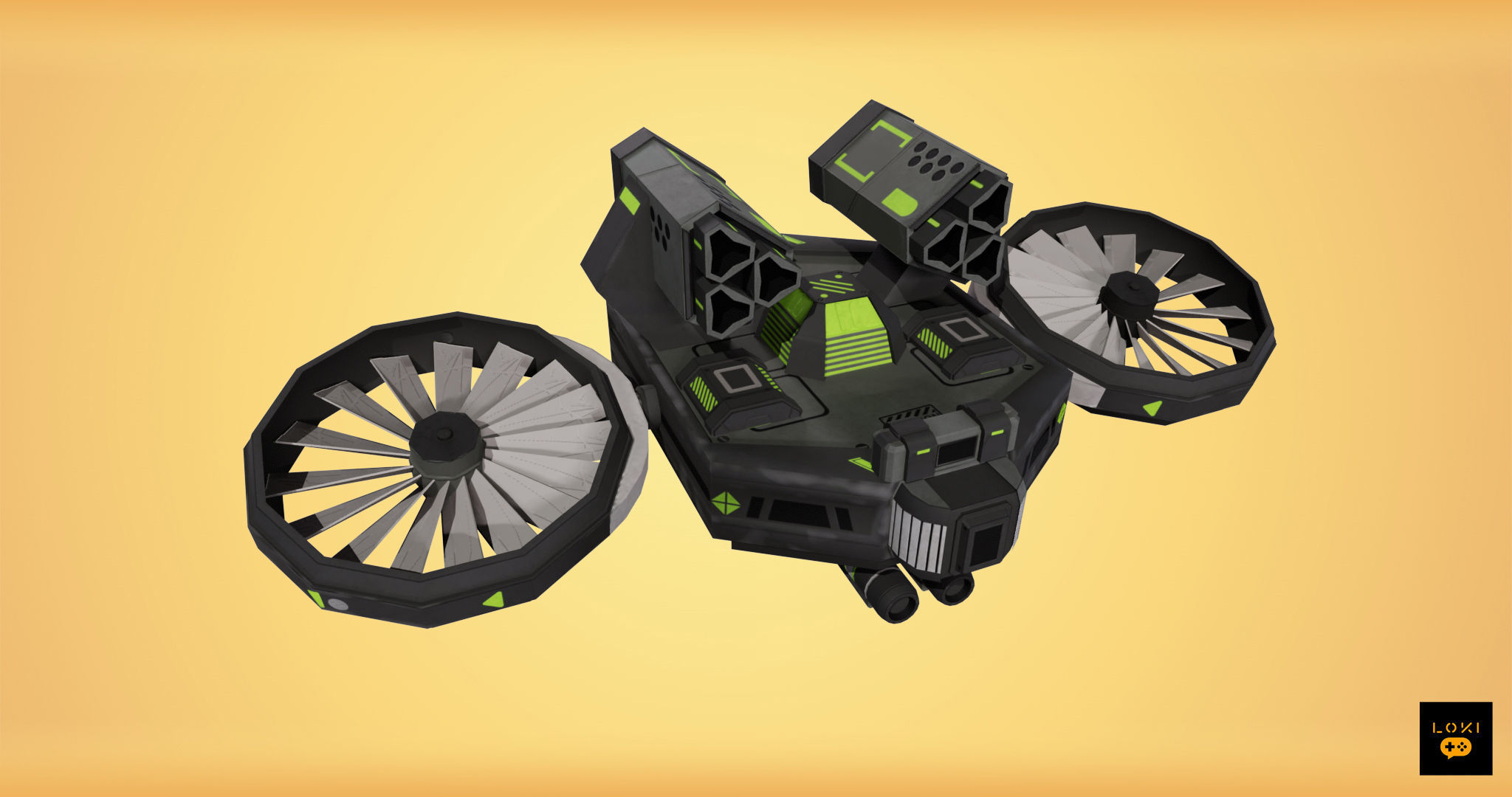 Optimized 3D Drone Models - Game-Ready and Low-Poly Low-poly 3D model_6