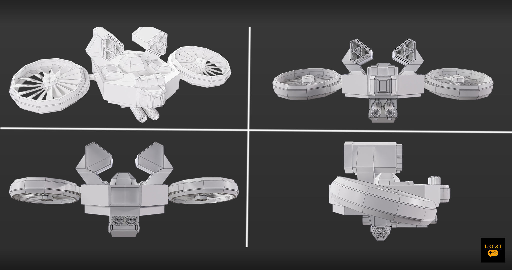 Optimized 3D Drone Models - Game-Ready and Low-Poly Low-poly 3D model_24