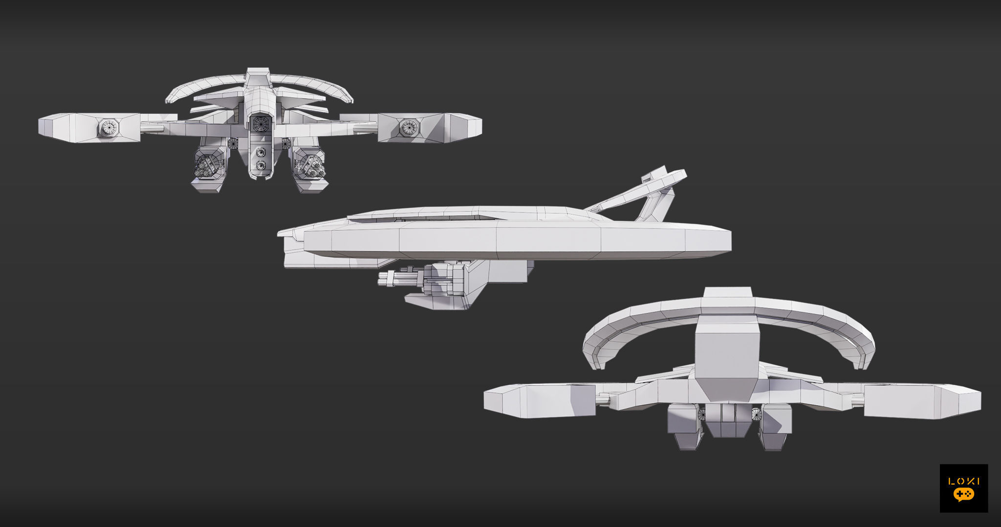Optimized 3D Drone Models - Game-Ready and Low-Poly Low-poly 3D model_15