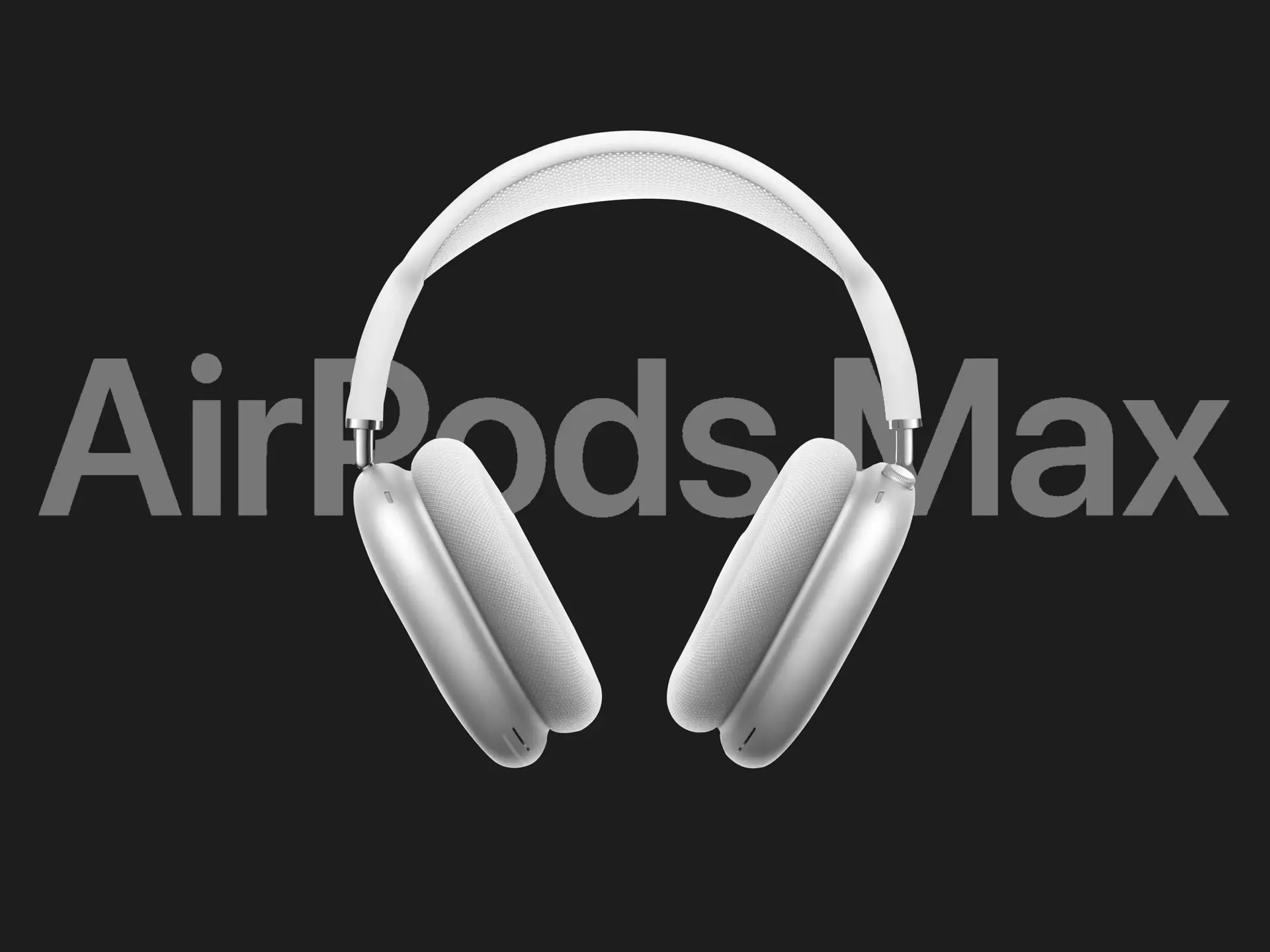 Headphones Apple AirPods Max silver Low-poly 3D model