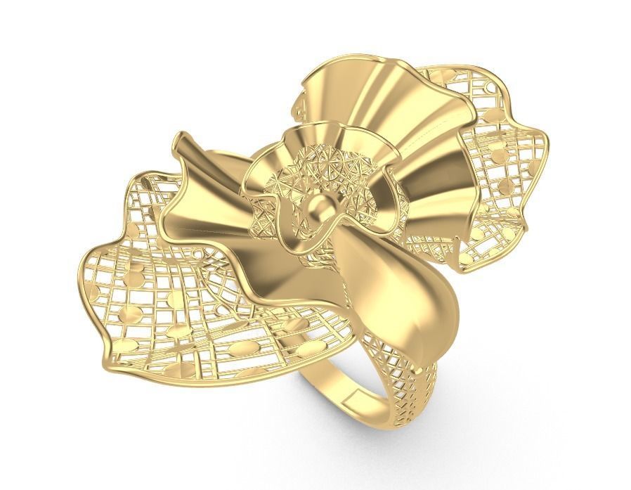 Flowers rings 3D model_1