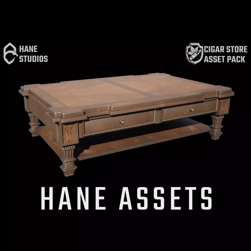 Vintage Table 1 - Coffee Table - Classic Low-poly 3D model_0