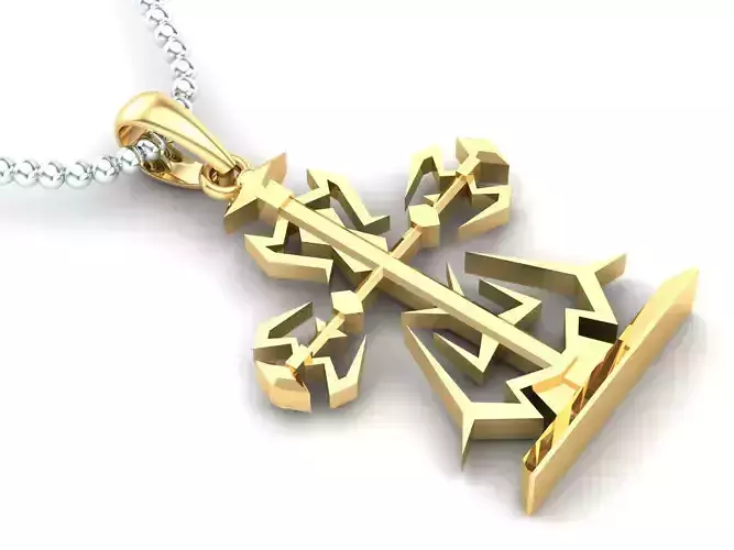 Cross Pendant Jesus Christ CP 51 3D model
