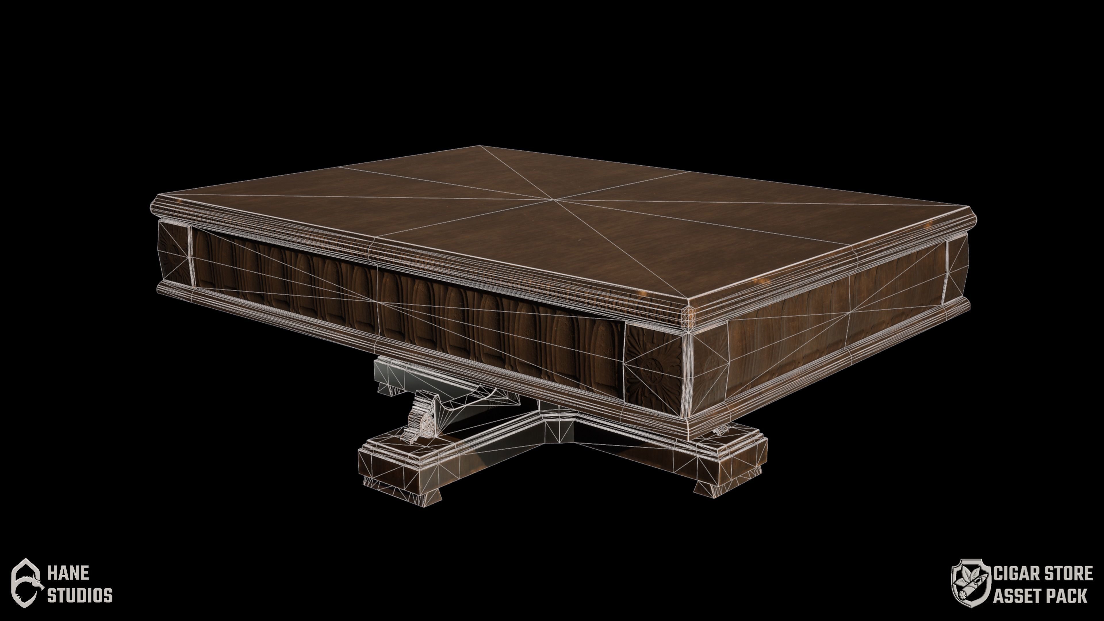 Vintage Table 3 - Coffee Table - Classic Low-poly 3D model_6
