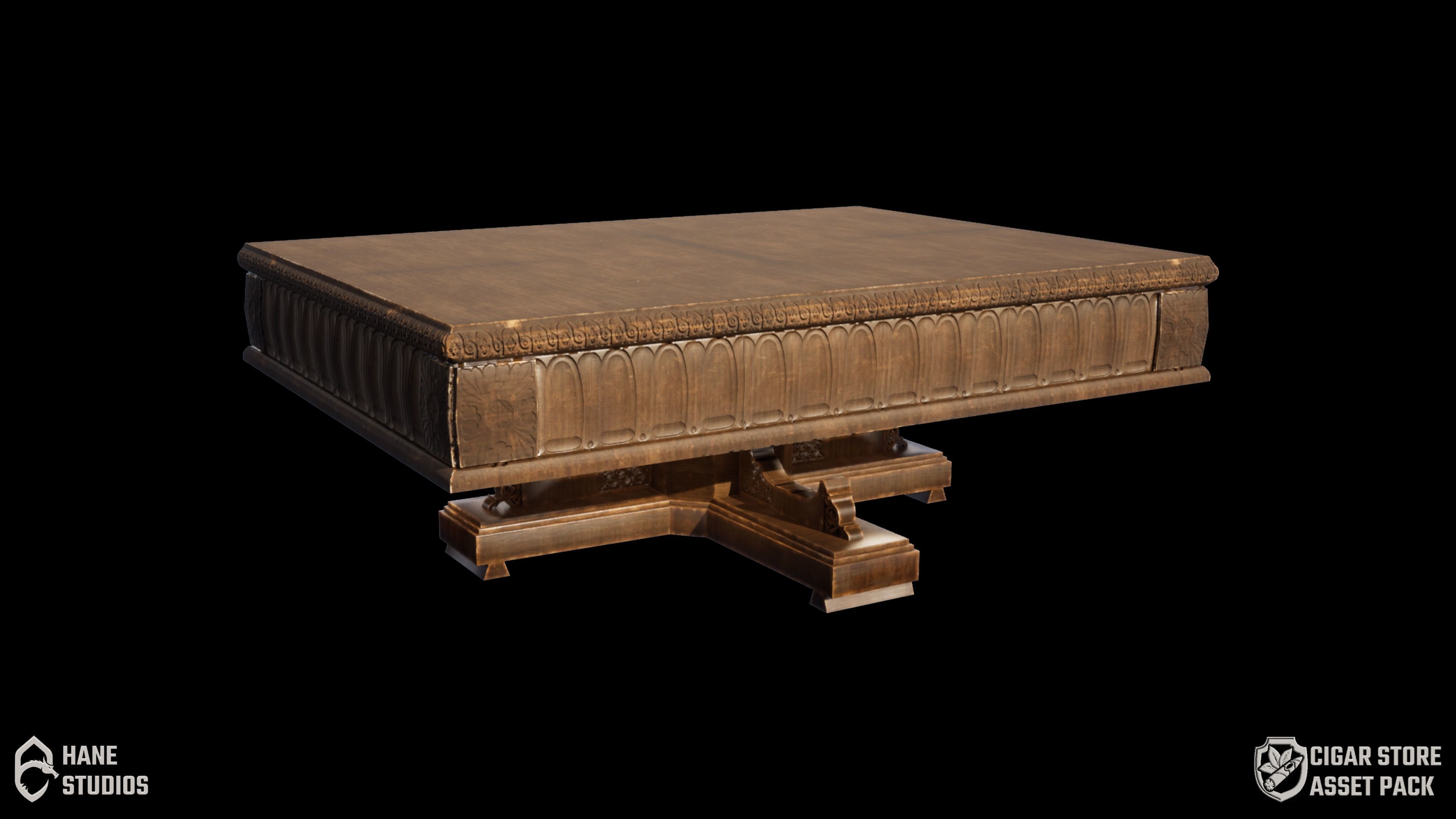 Vintage Table 3 - Coffee Table - Classic Low-poly 3D model_1