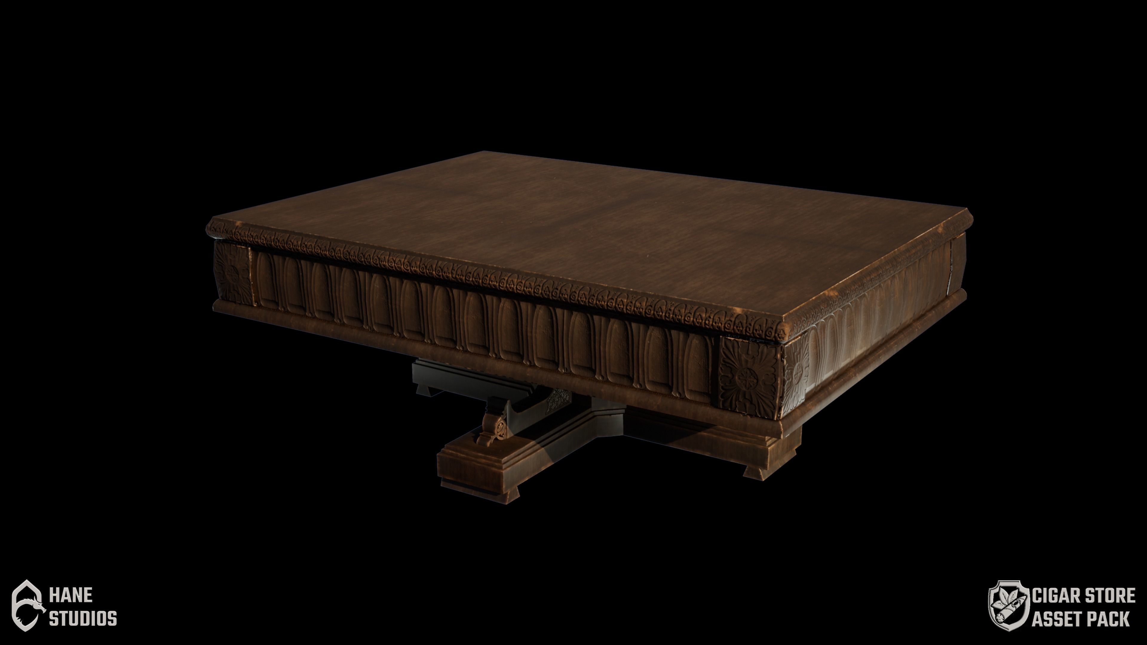Vintage Table 3 - Coffee Table - Classic Low-poly 3D model_3