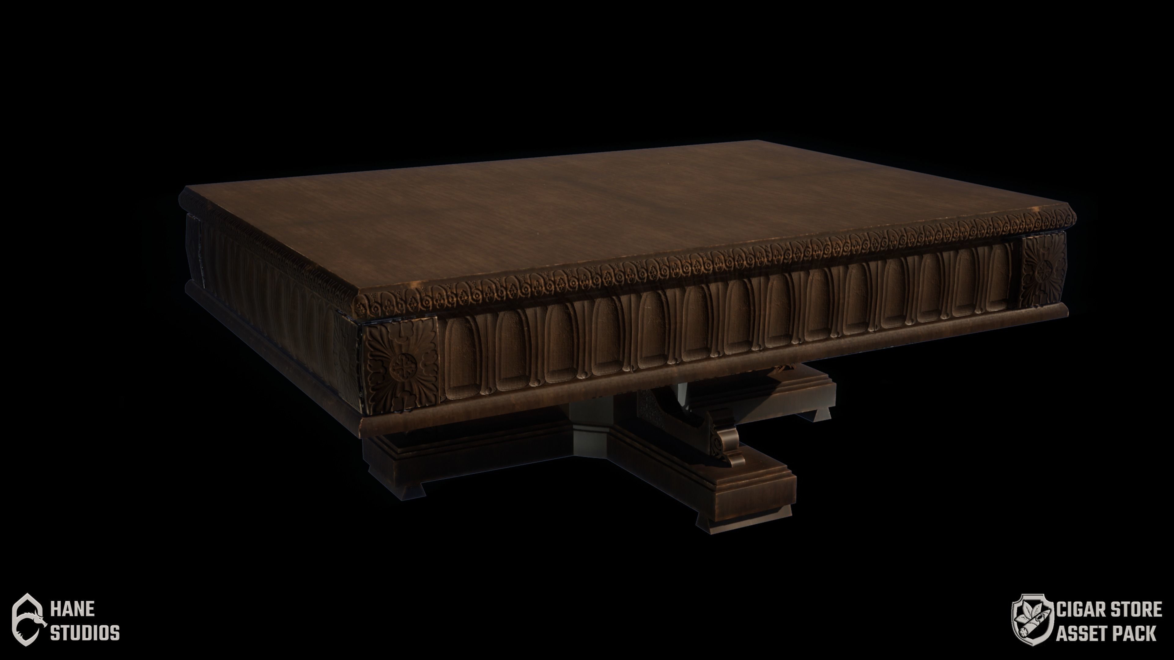 Vintage Table 3 - Coffee Table - Classic Low-poly 3D model_4