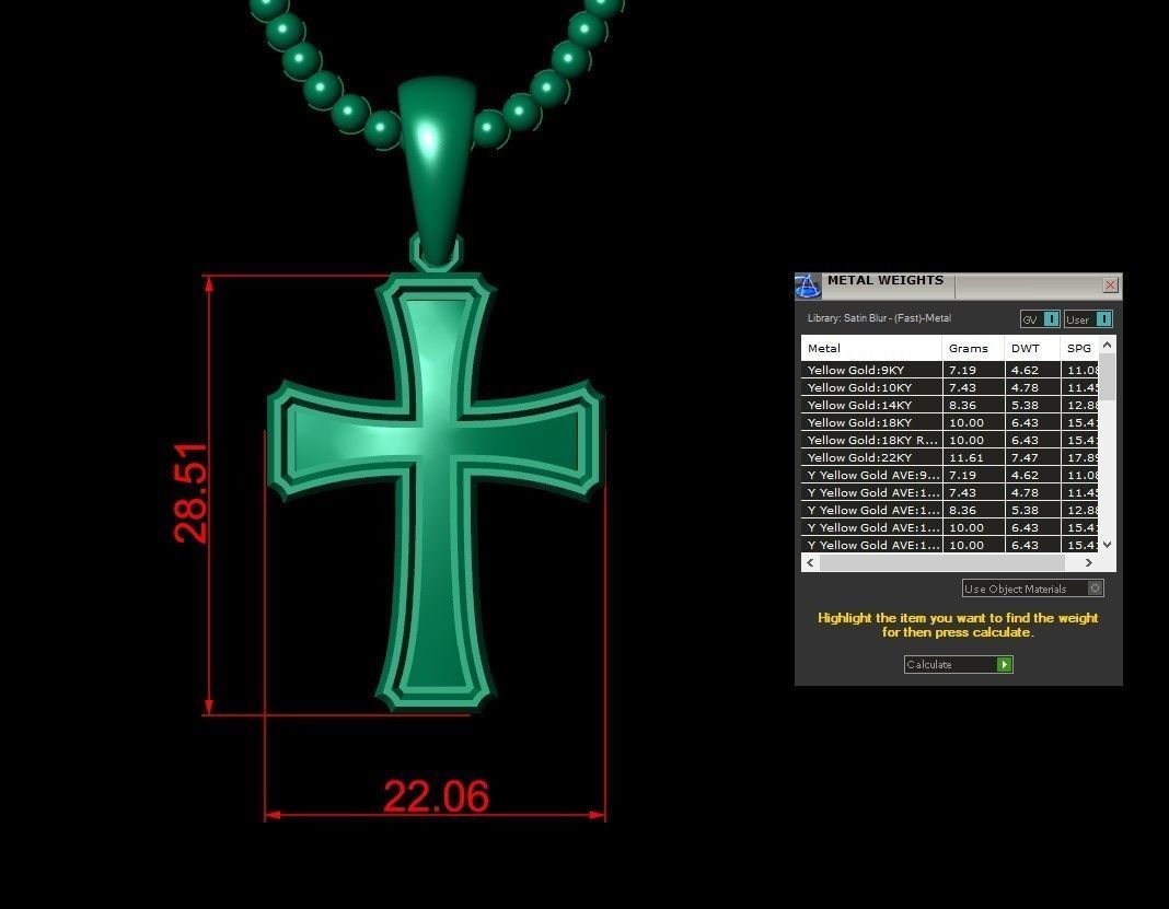 Cross Pendant Jesus Christ CP 46 3D model_1