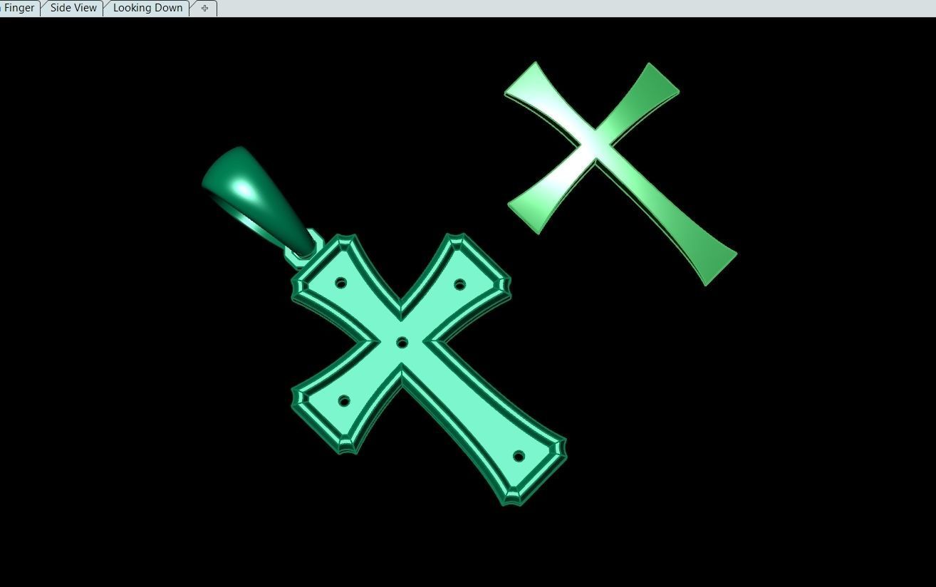 Cross Pendant Jesus Christ CP 46 3D model_2