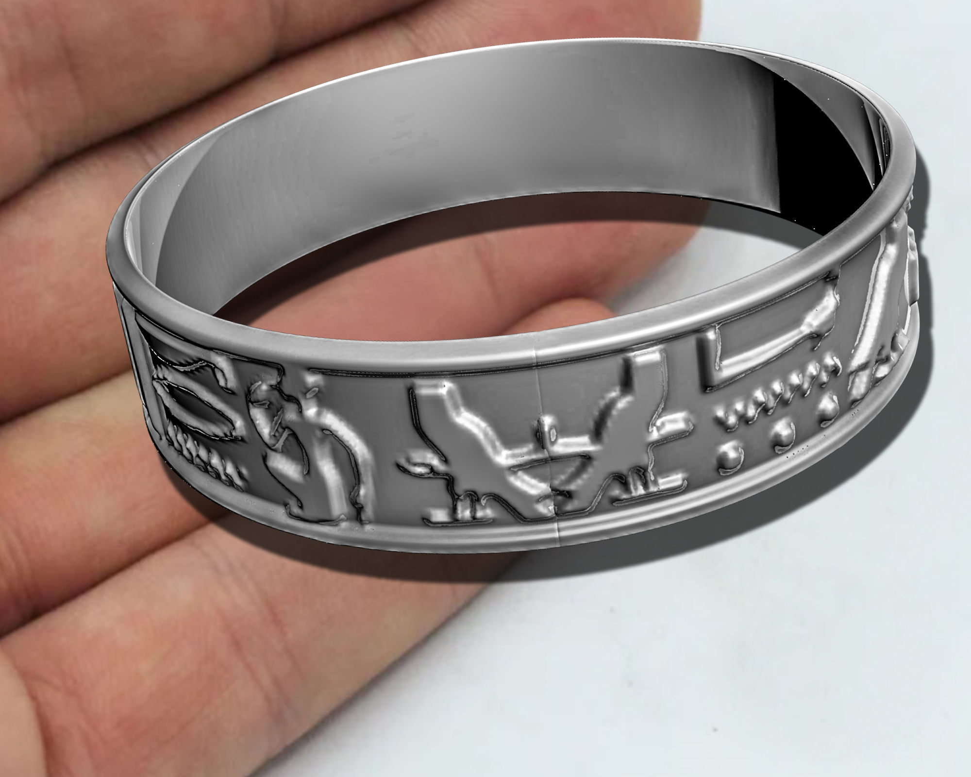 Pharaonic Inscriptions Bracelet 3D print model_10