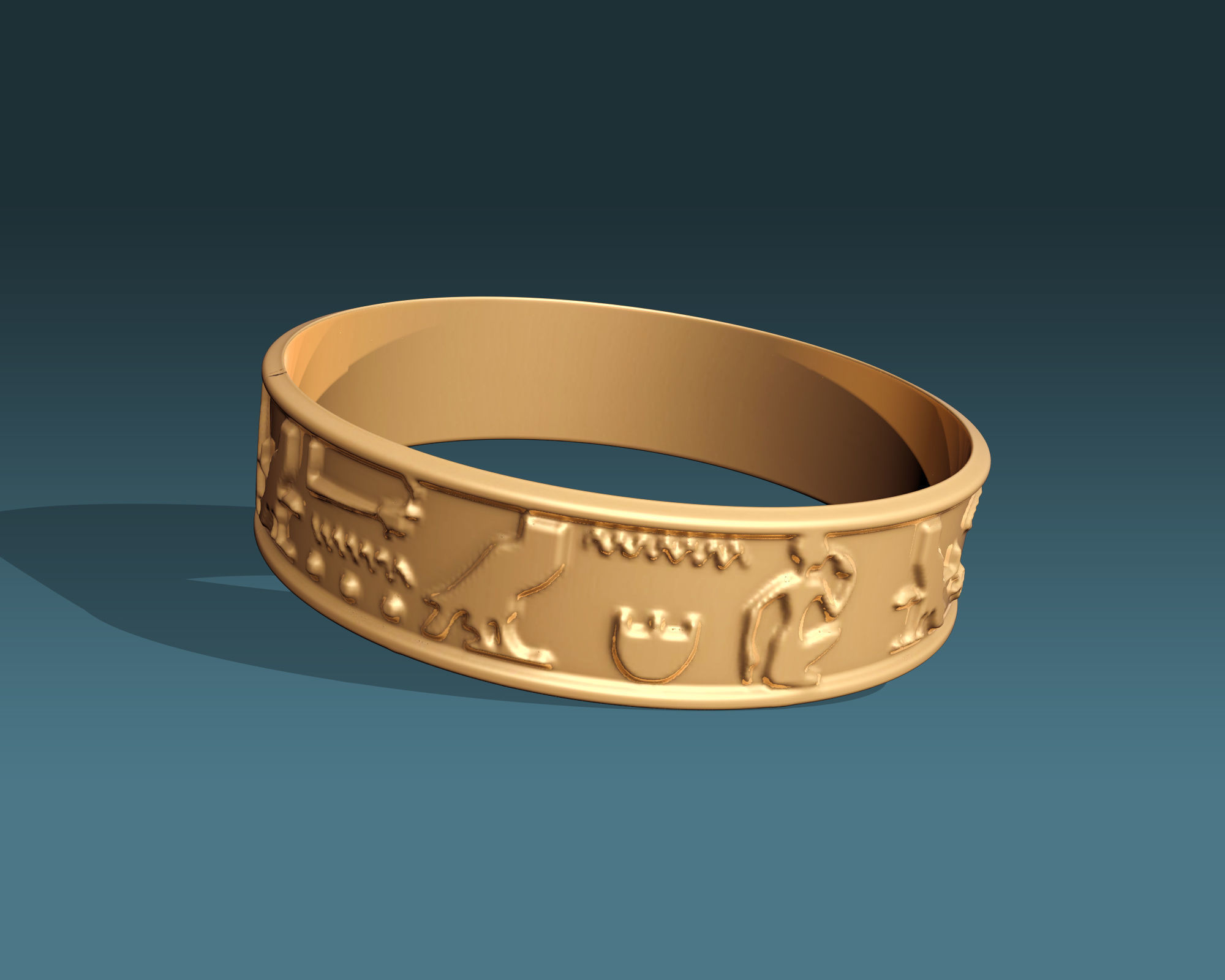 Pharaonic Inscriptions Bracelet 3D print model_3