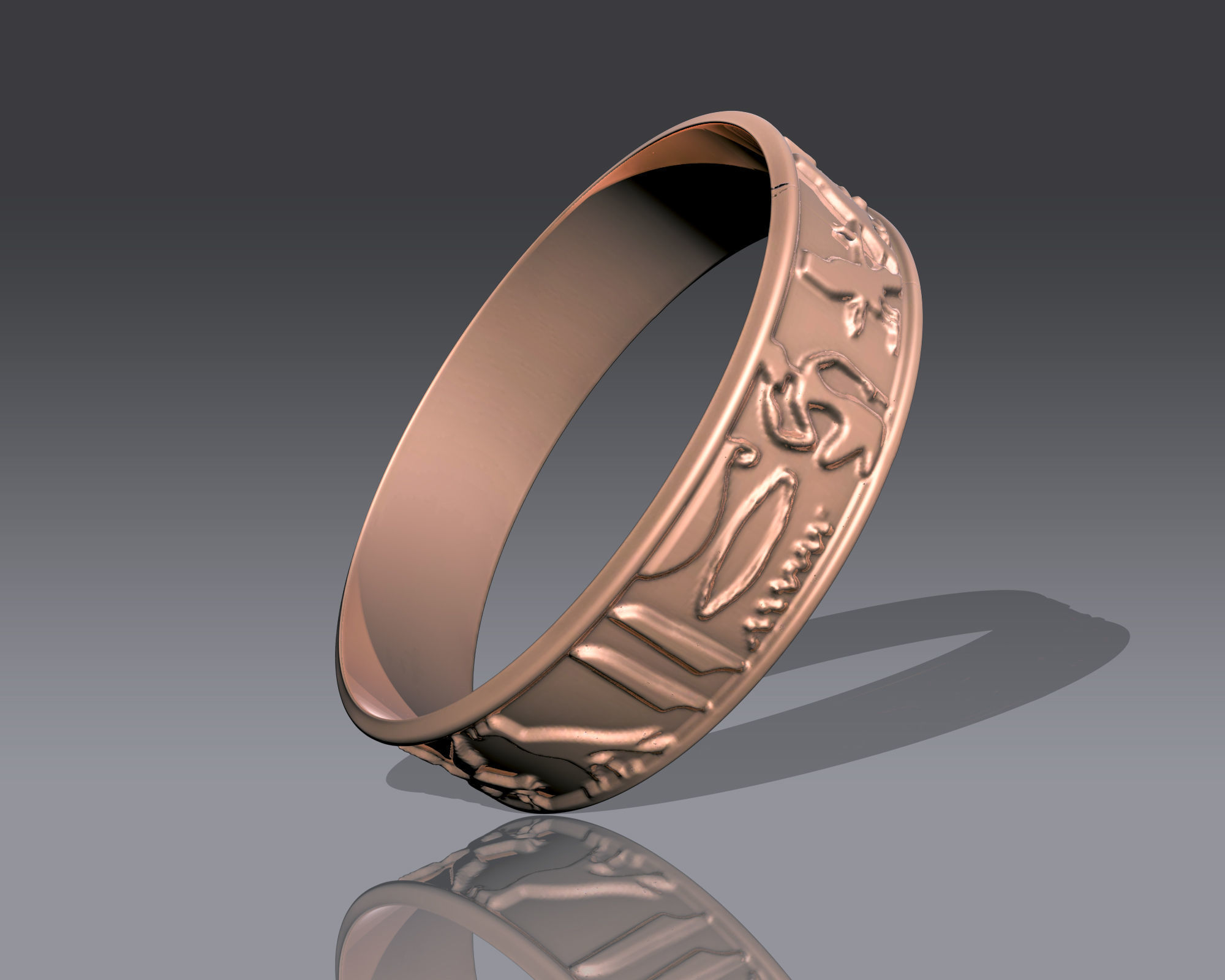 Pharaonic Inscriptions Bracelet 3D print model_5