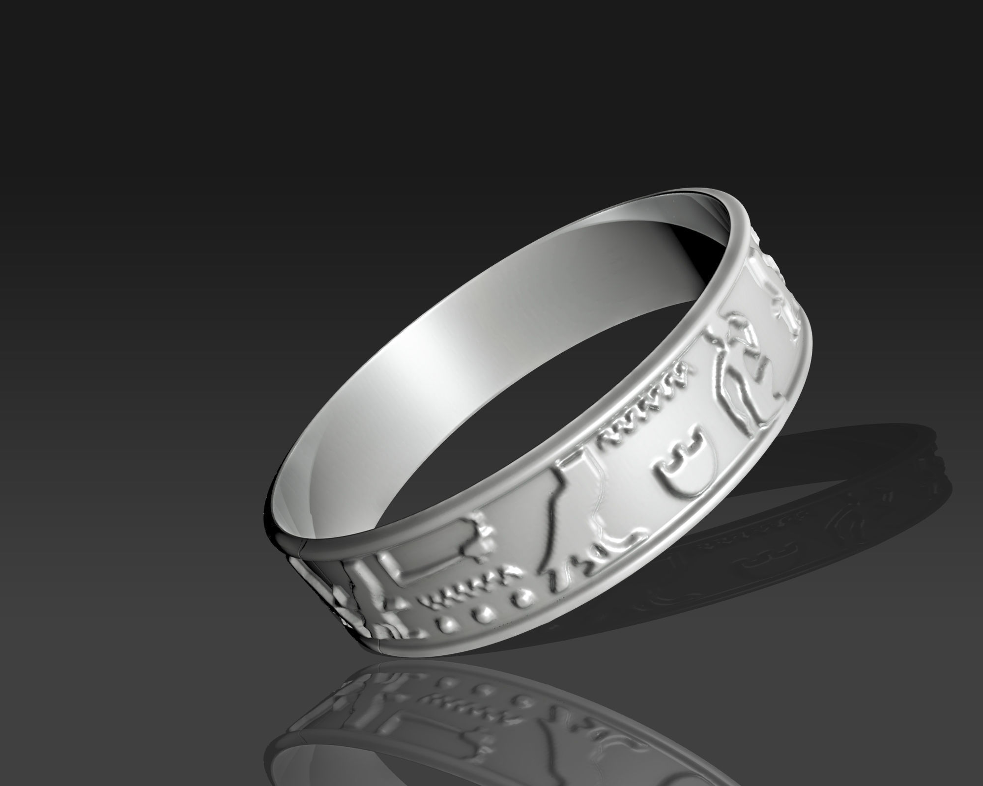 Pharaonic Inscriptions Bracelet 3D print model_1