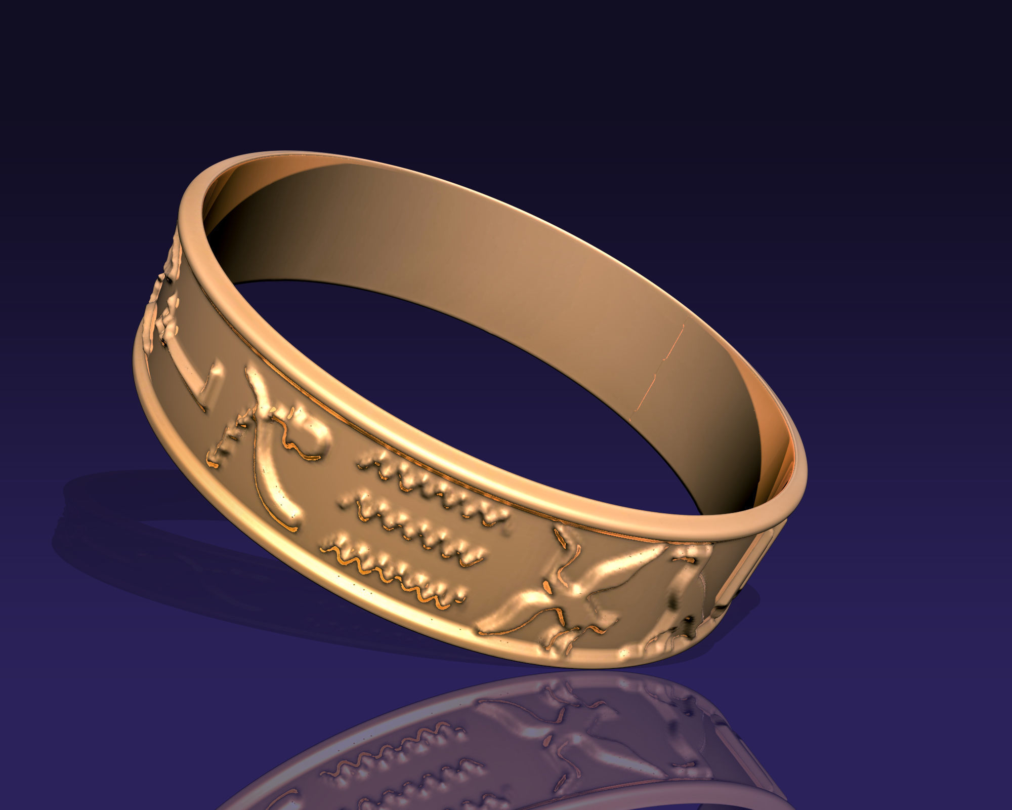 Pharaonic Inscriptions Bracelet 3D print model_4
