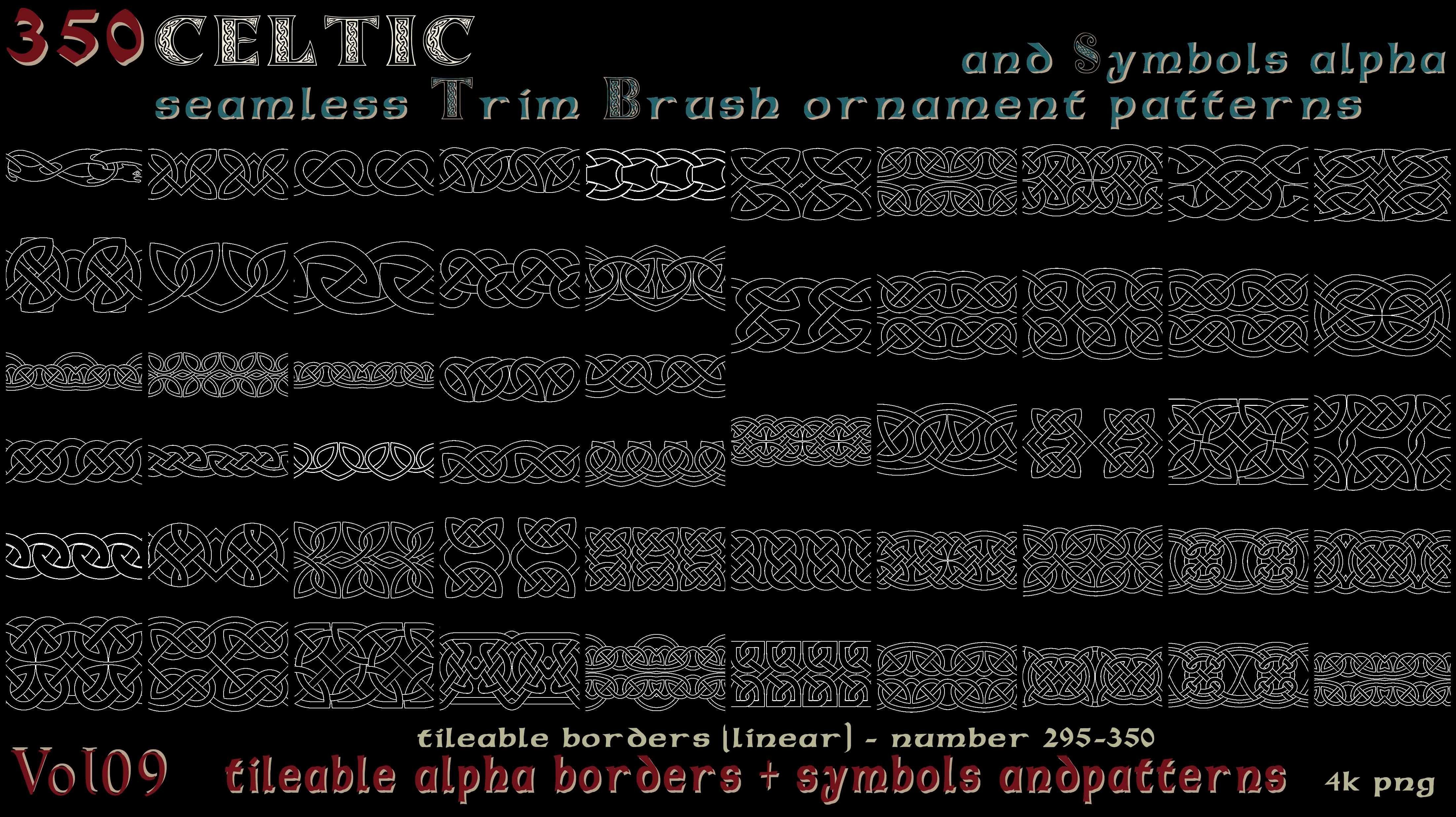 350 Celtic seamless ornament patterns and Symbols alpha - vol09 Texture_8