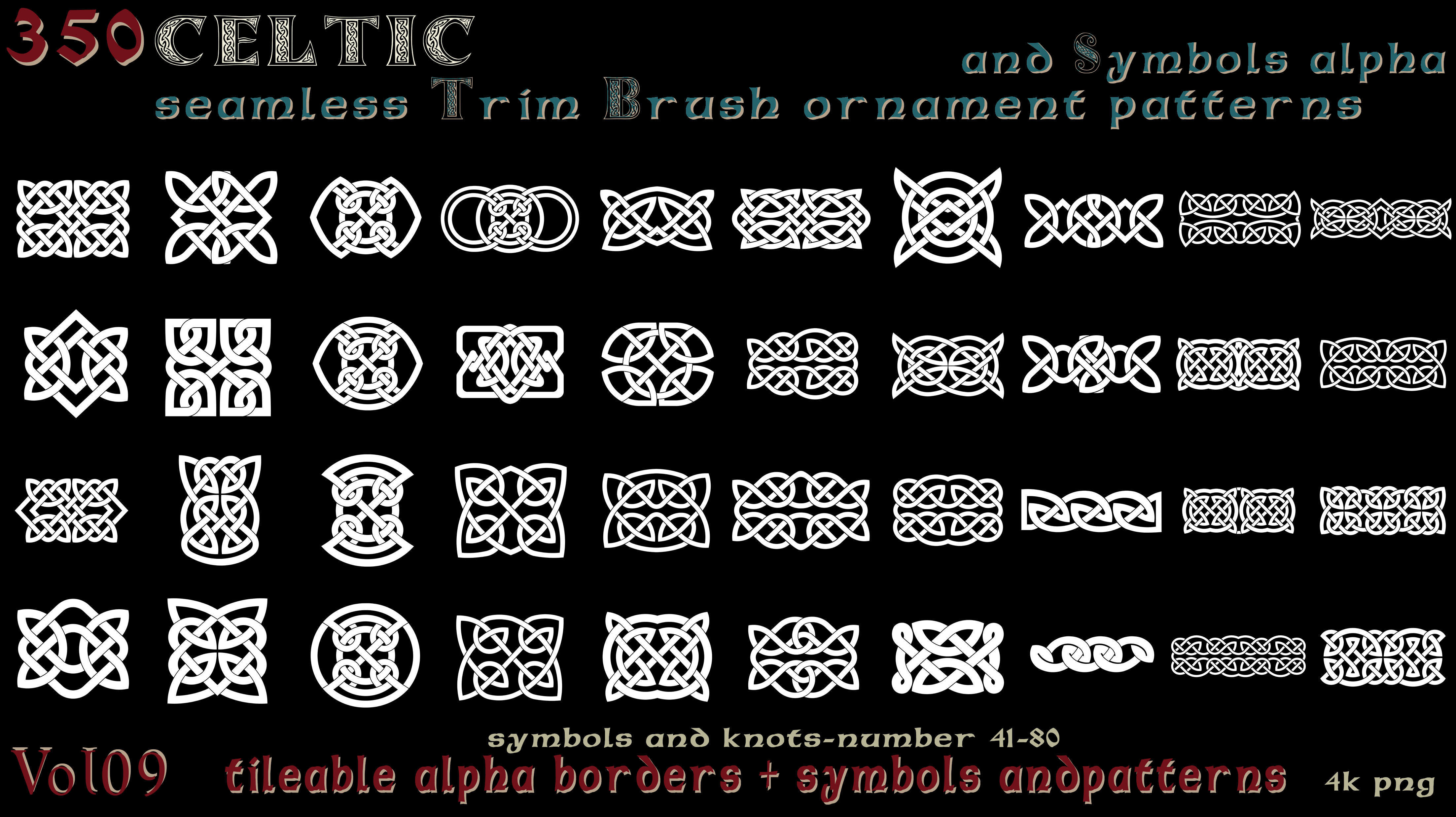 350 Celtic seamless ornament patterns and Symbols alpha - vol09 Texture_2