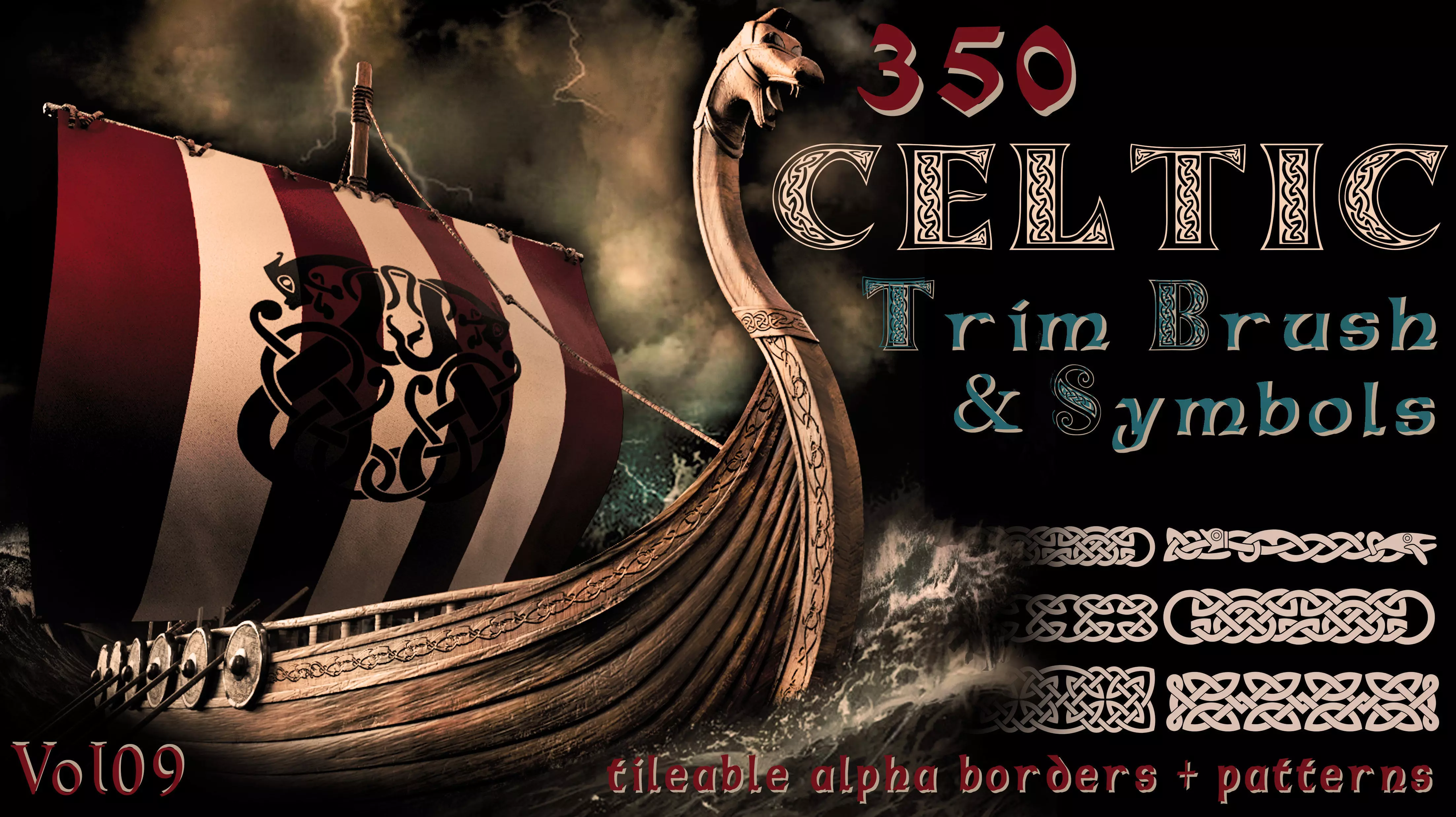 350 Celtic seamless ornament patterns and Symbols alpha - vol09 Texture_0