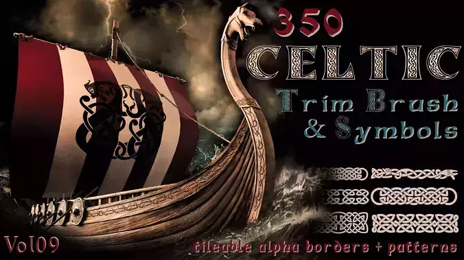 350 Celtic seamless ornament patterns and Symbols alpha - vol09 Texture