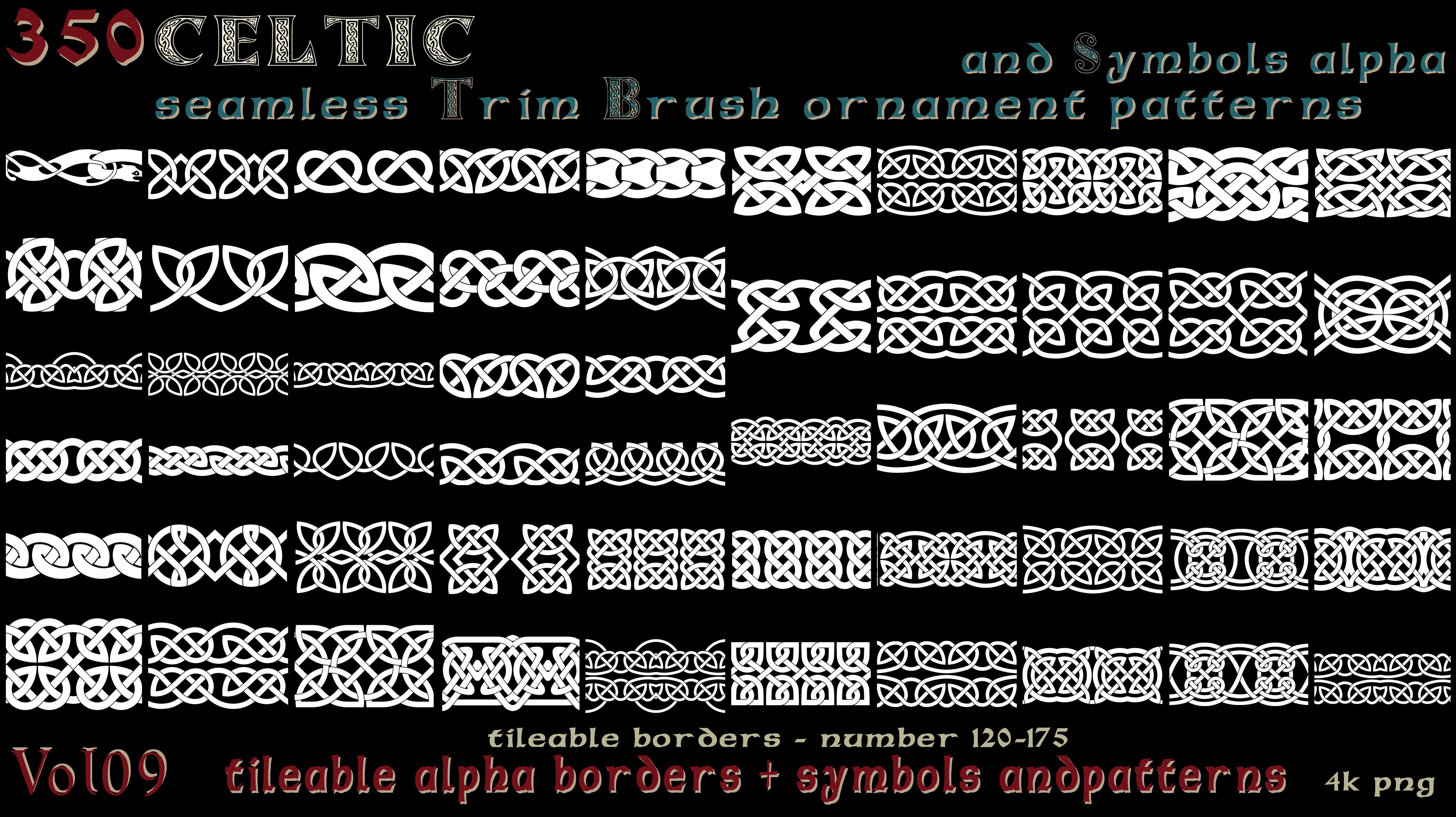 350 Celtic seamless ornament patterns and Symbols alpha - vol09 Texture_4
