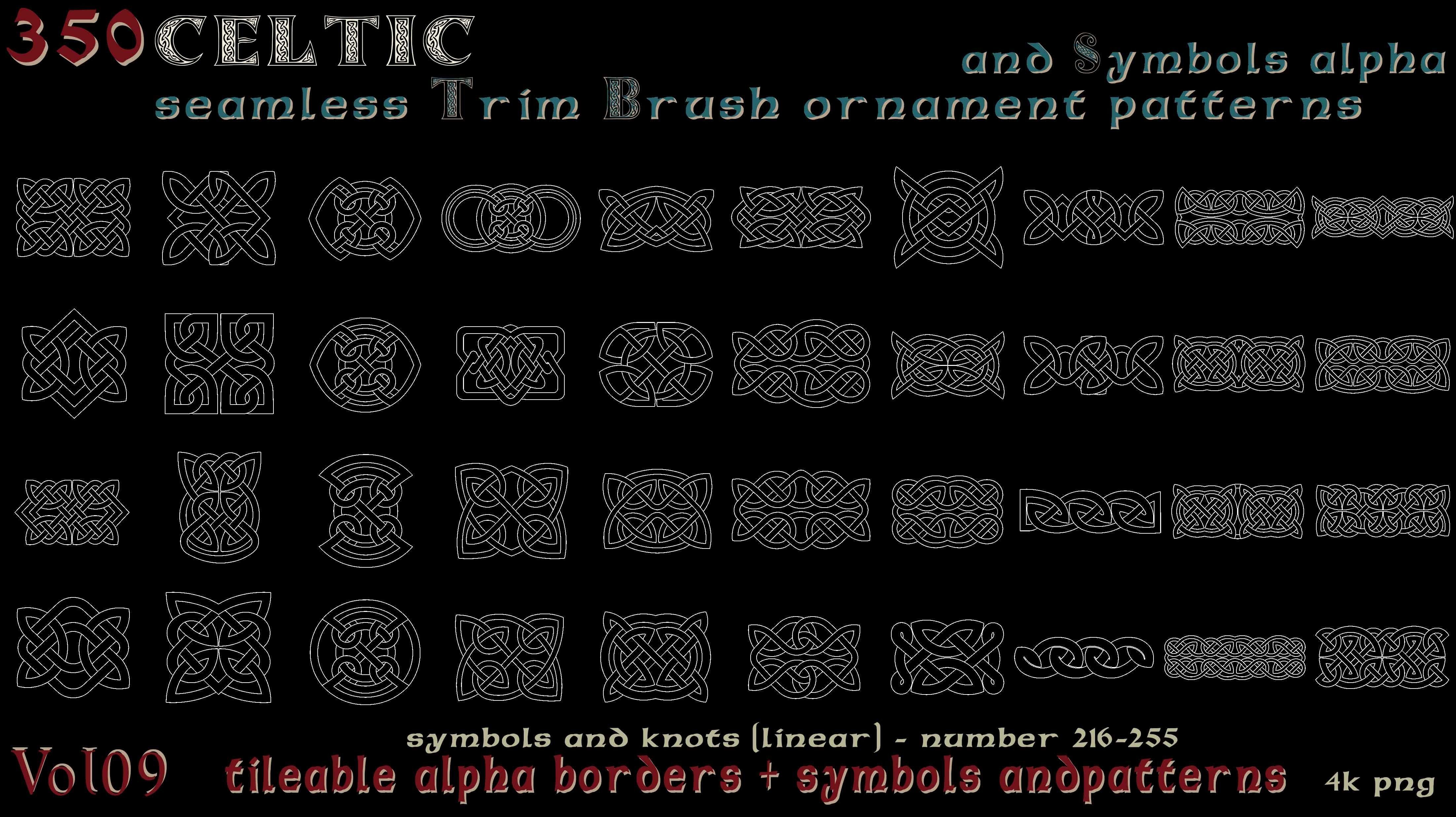 350 Celtic seamless ornament patterns and Symbols alpha - vol09 Texture_6