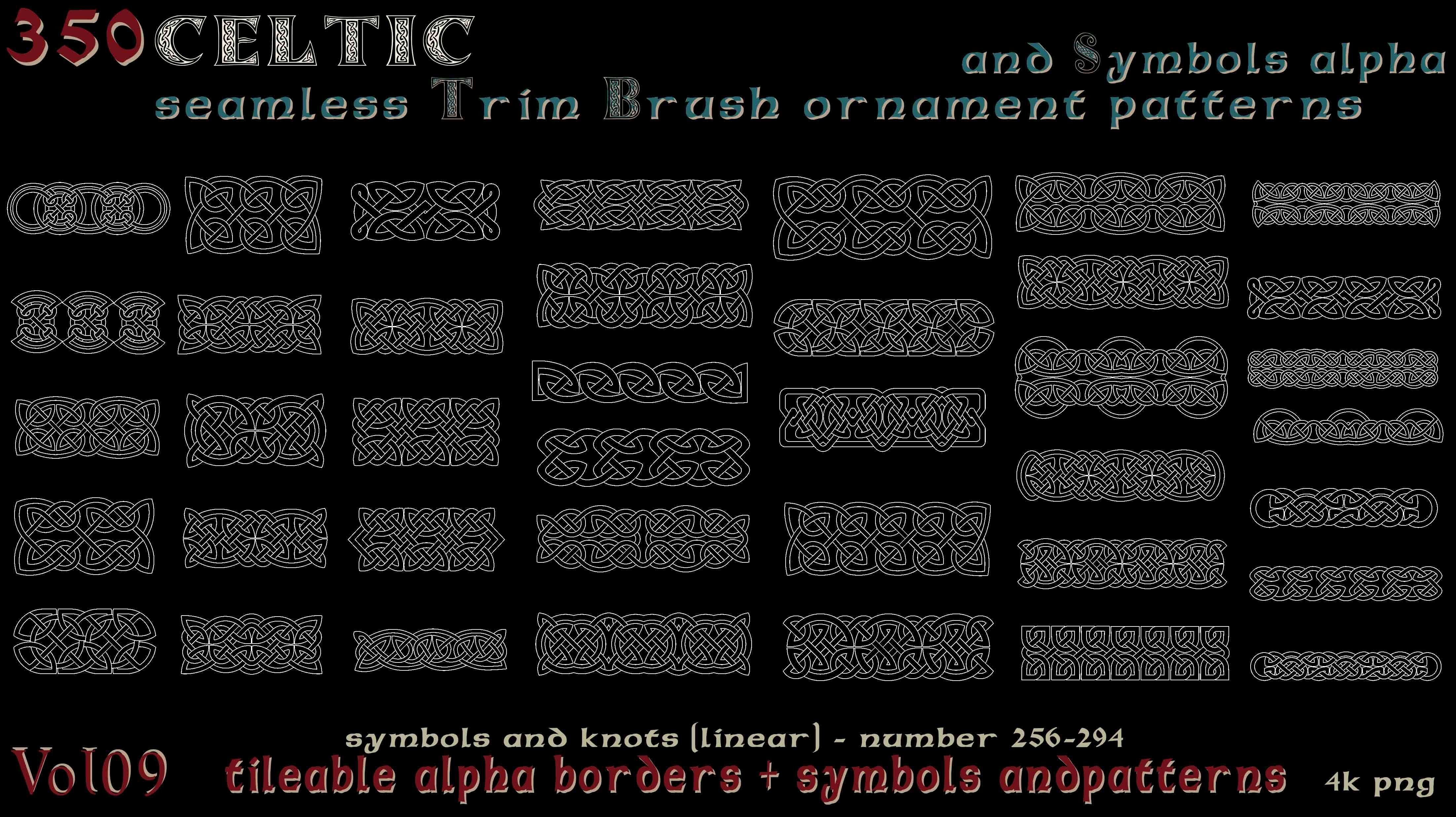 350 Celtic seamless ornament patterns and Symbols alpha - vol09 Texture_7
