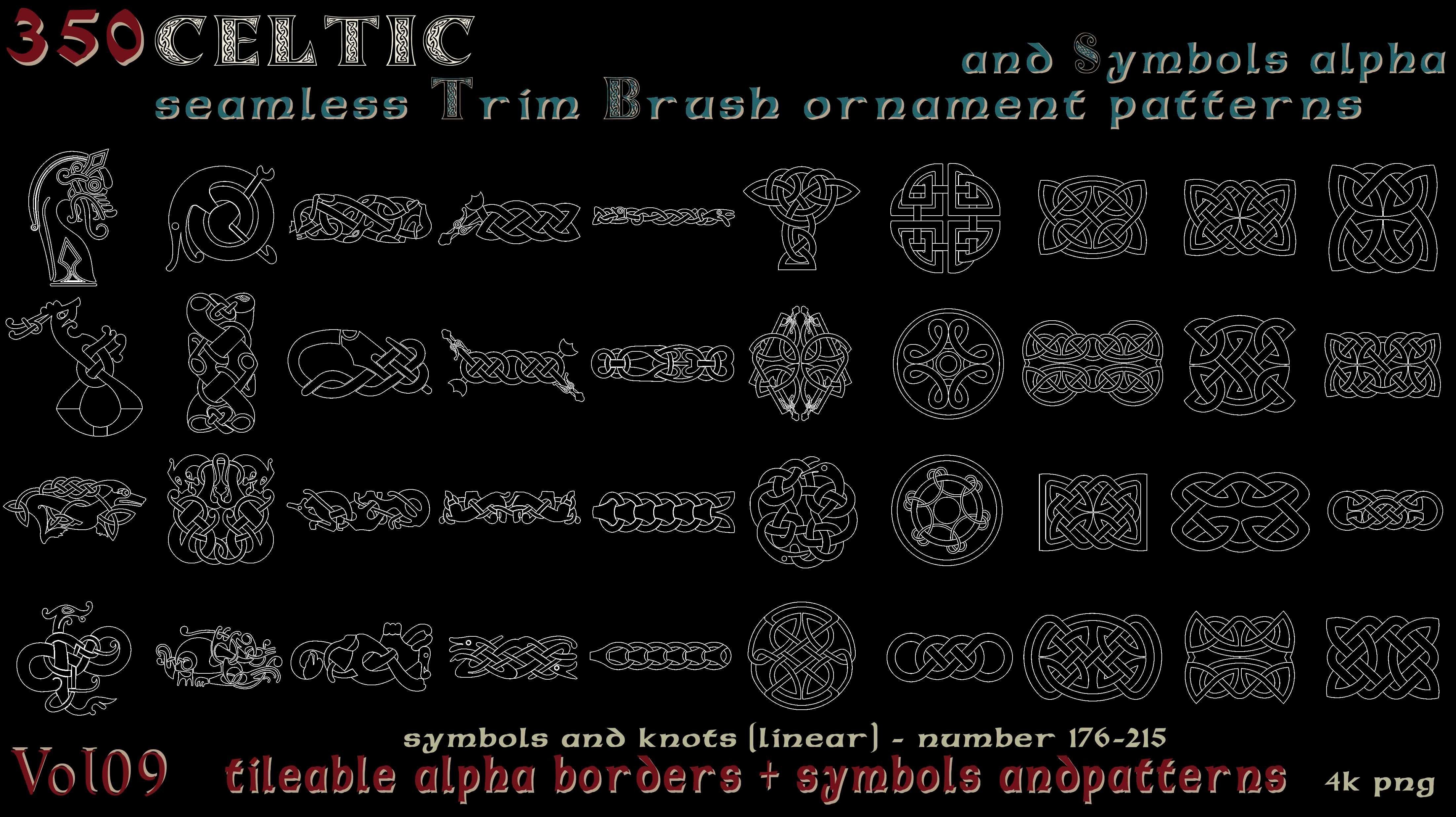 350 Celtic seamless ornament patterns and Symbols alpha - vol09 Texture_5