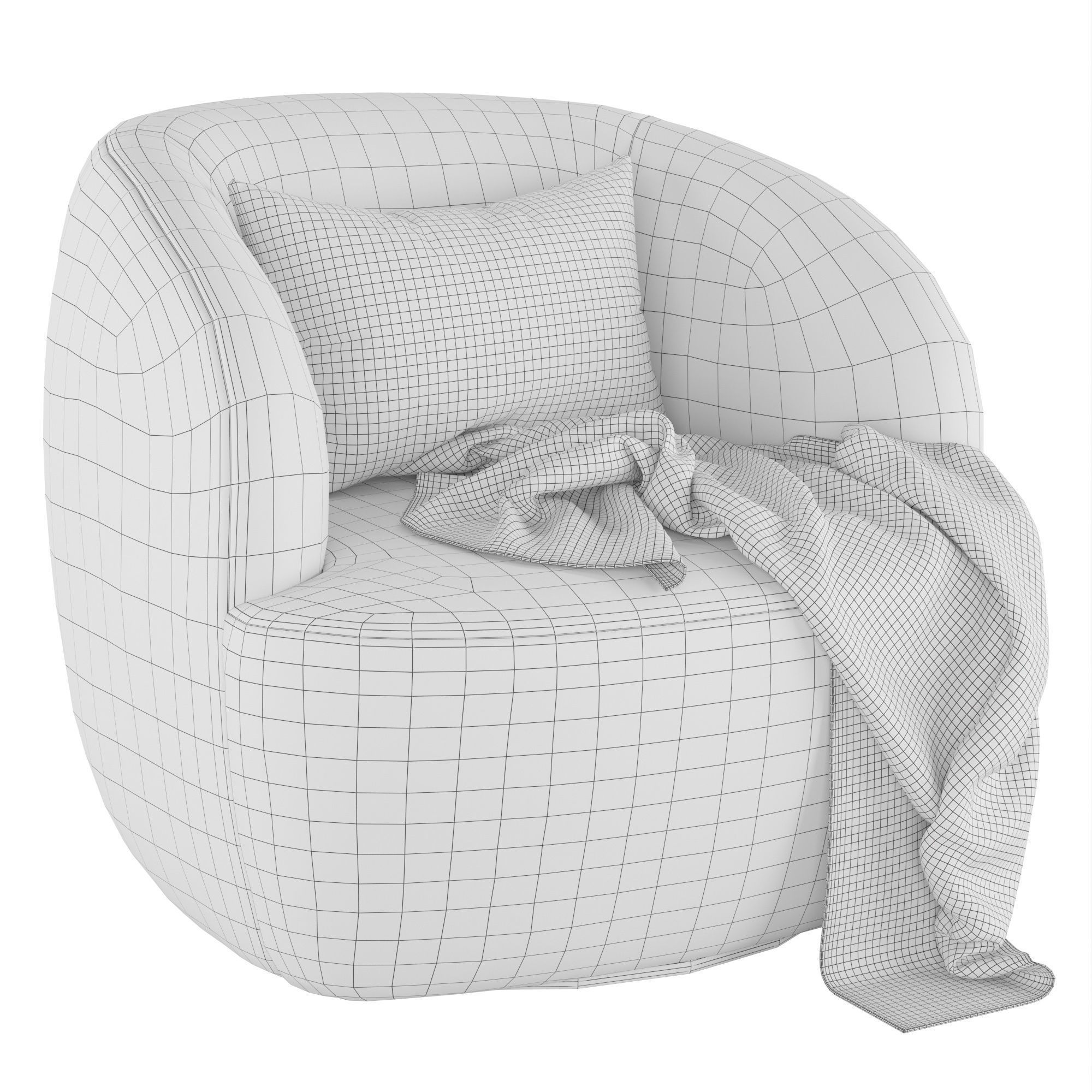 Sofia Fabric Occasional Chair 3D model_1