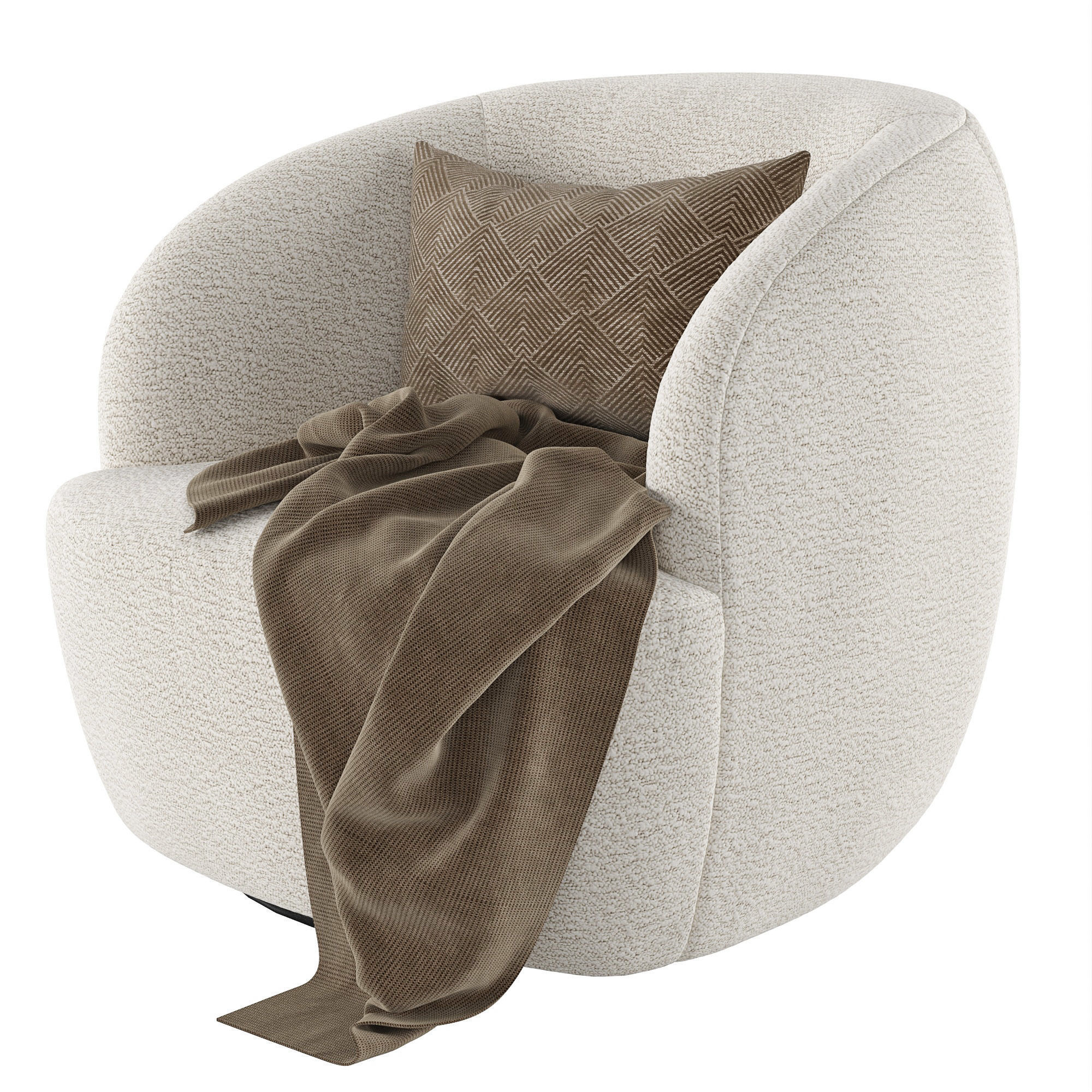 Sofia Fabric Occasional Chair 3D model_2