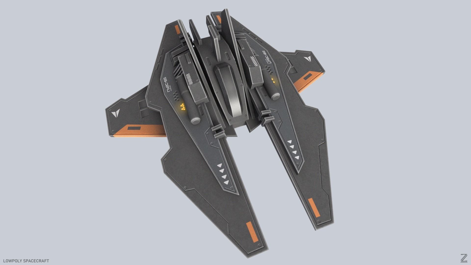 Low poly spacecraft Low-poly 3D model_7