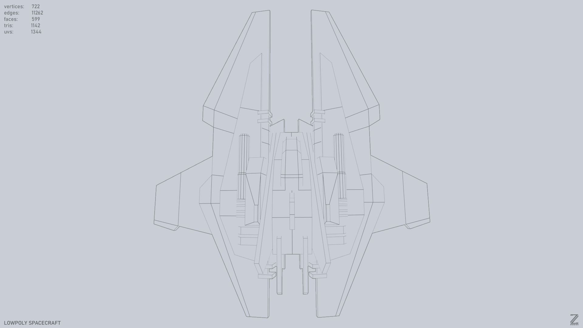 Low poly spacecraft Low-poly 3D model_11