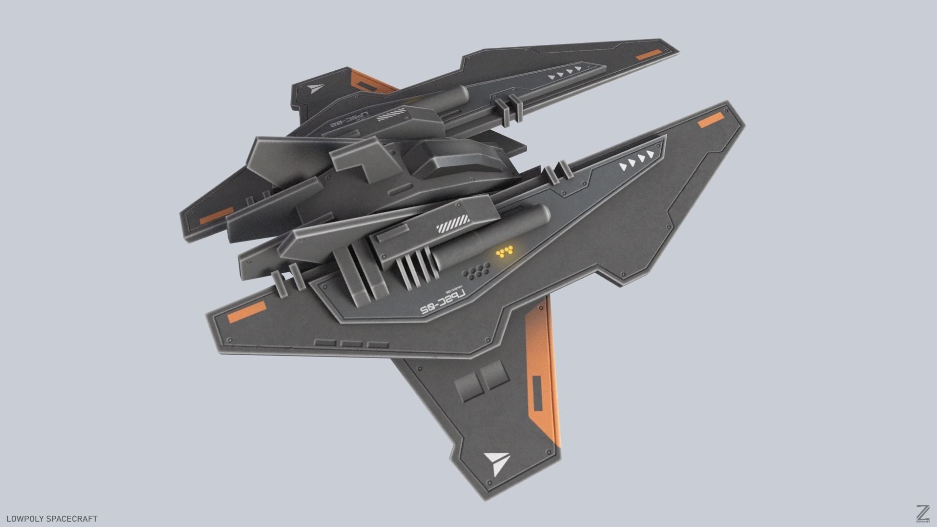 Low poly spacecraft Low-poly 3D model_5